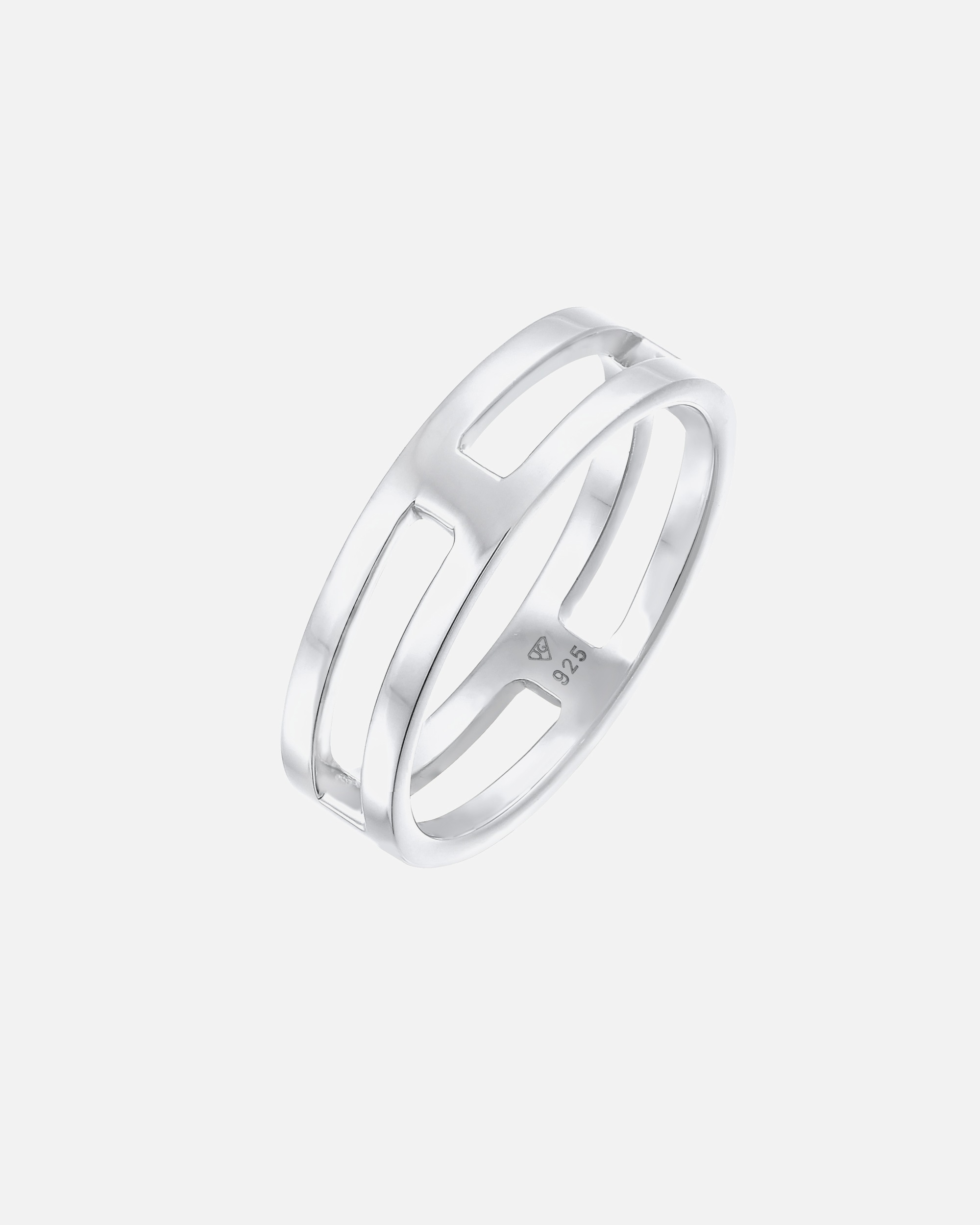 Ring für Männlich KUZZOI Herren Bandring Steg Massiv 925 Silber 1 Stück