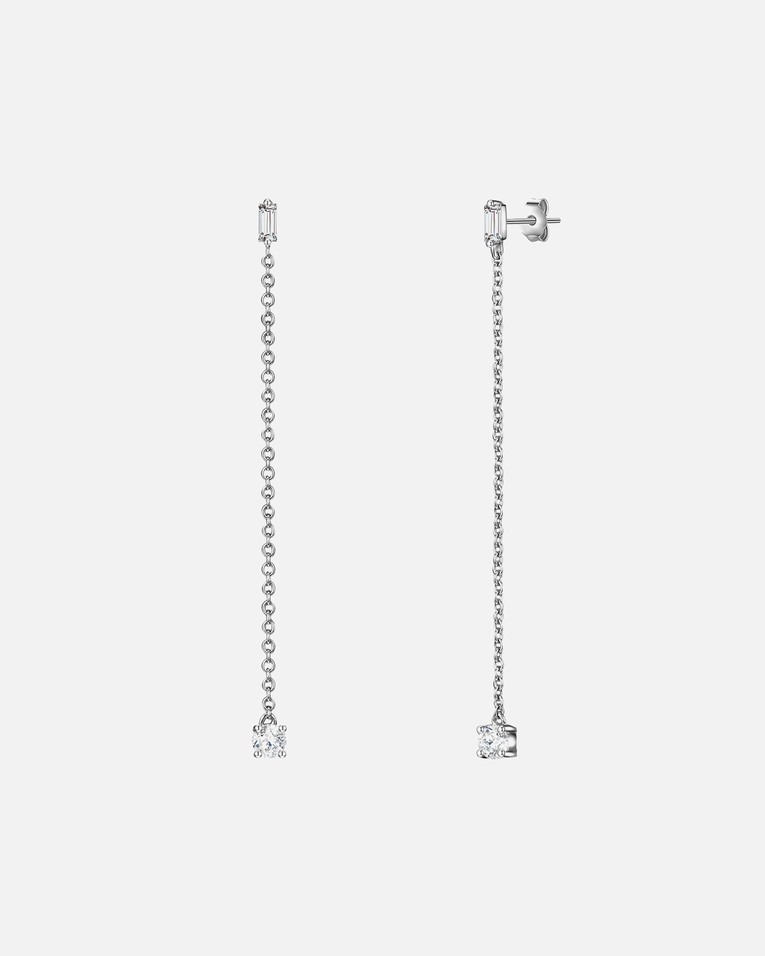 Ohrringe für Weiblich Lulu & Jane Ohrhänger aus Messing in Silber mit Zirkonia 60,0 mm