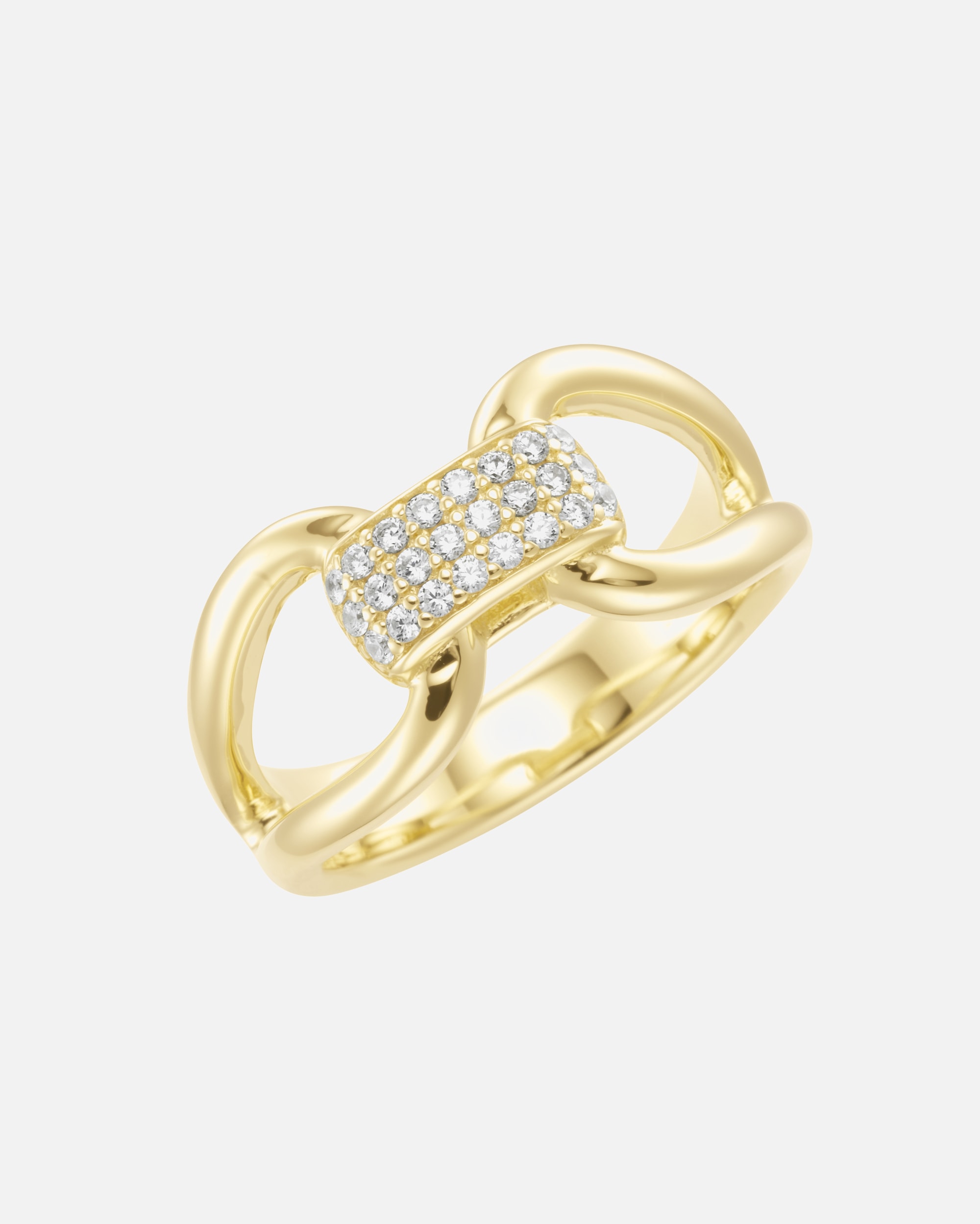 Ring für Weiblich Giorgio Martello Milano Ring mit weißen Zirkonia, gelb vergoldet, Silber 925 60