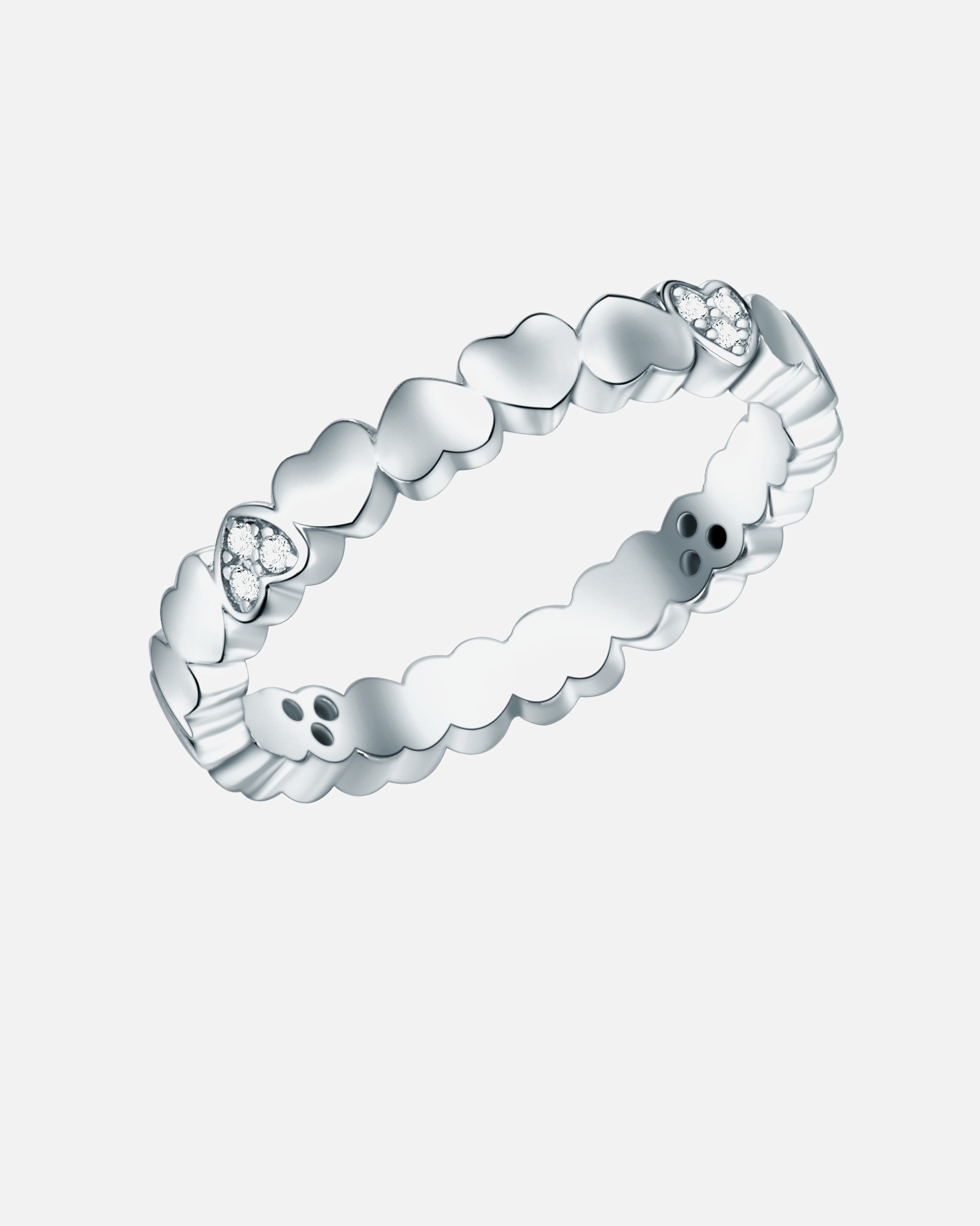 Ring für Weiblich Rafaela Donata Ring Herz Sterling Silber Zirkonia in Silber 54