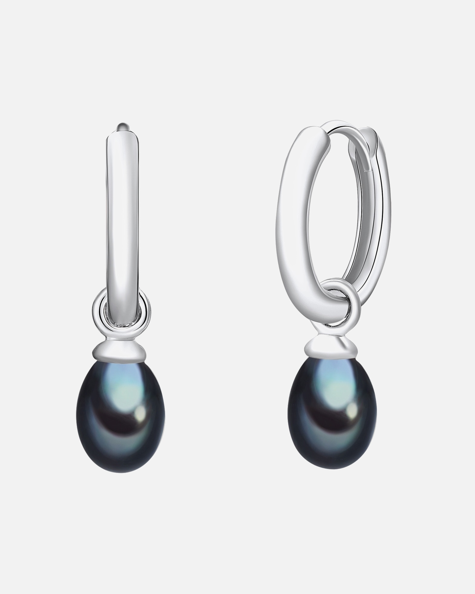 Creolen für Weiblich Valero Pearls Creolen Gelbvergoldet Süßwasser-Zuchtperlen weiß 1 Stück