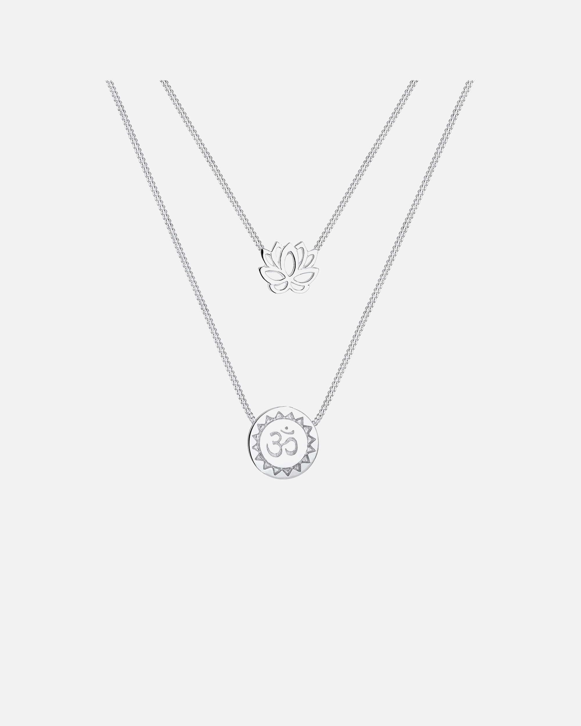 Halskette für Weiblich Elli Lotusblume Om Symbol Yoga Mantra Layer 925 Silber 1 Stück
