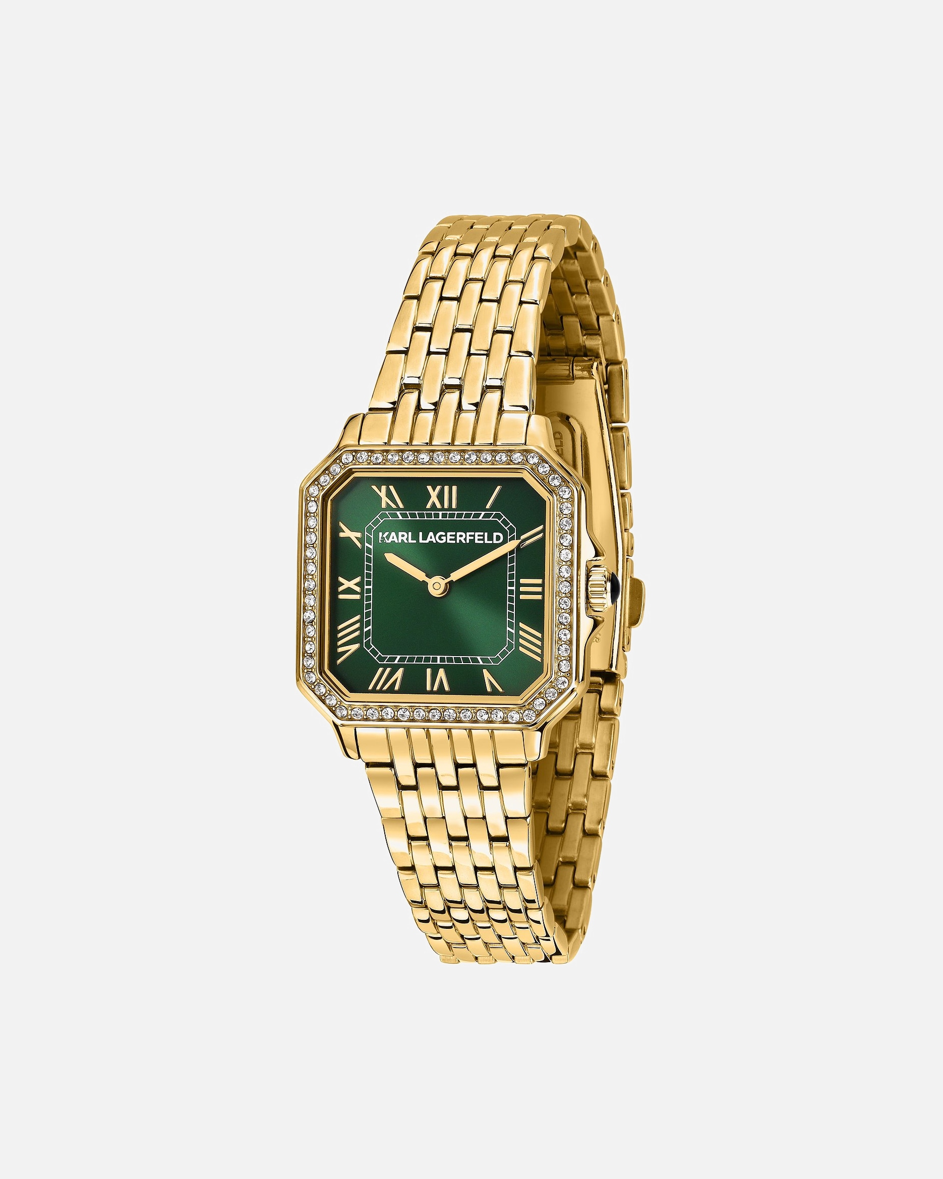 Uhr für Weiblich Karl Lagerfeld Damenuhr Edelstahl gold, grün