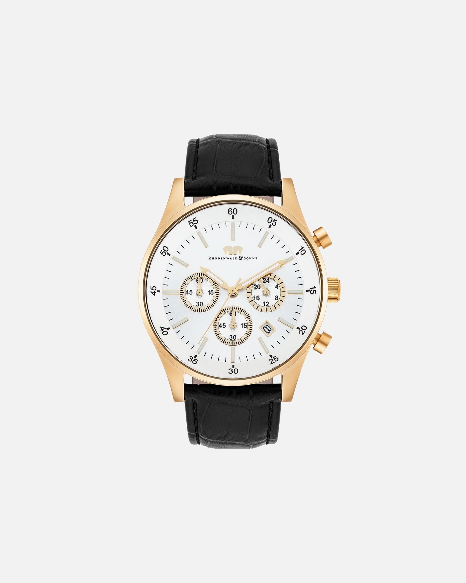 Uhr für Männlich Armband-Uhr Goodwill aus Echtleder in gelbgold 1 Stück