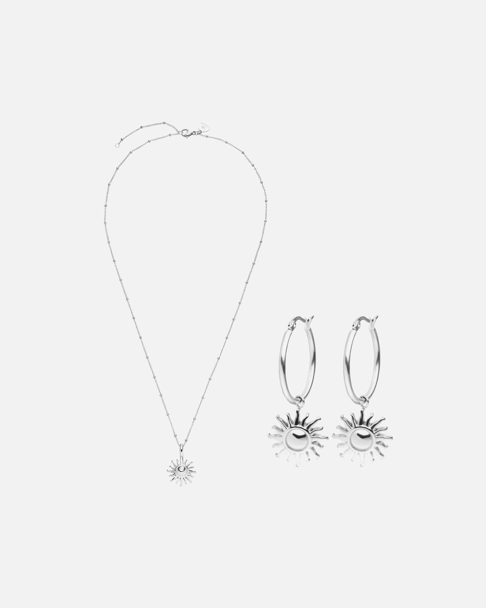 Schmuckset für Unisex Purelei Inner Sun Halsketten-Set 100% Edelstahl Silber