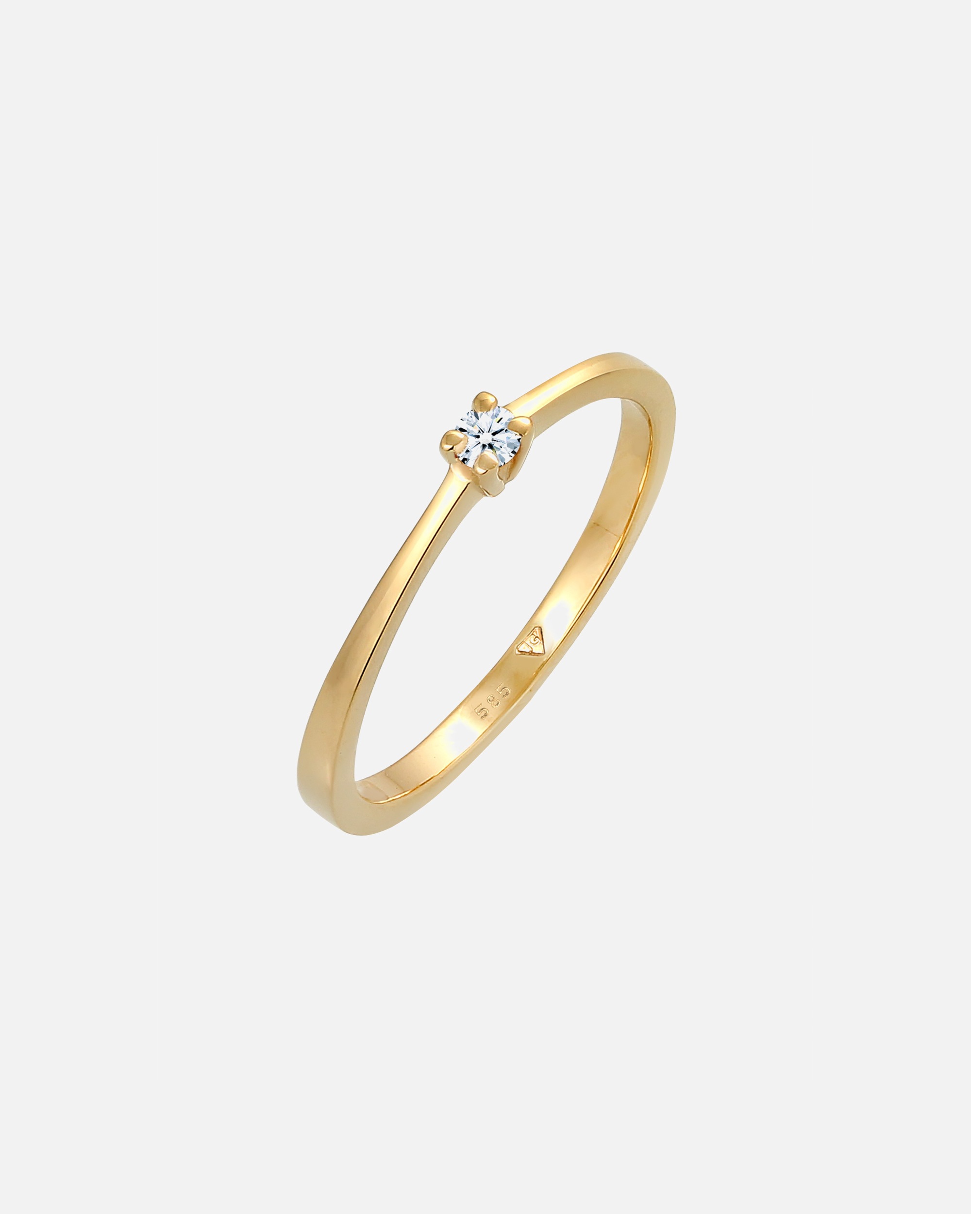 Ring für Weiblich Elli DIAMONDS Solitär Verlobung Diamant 0.11 ct. 585 Gelbgold 52