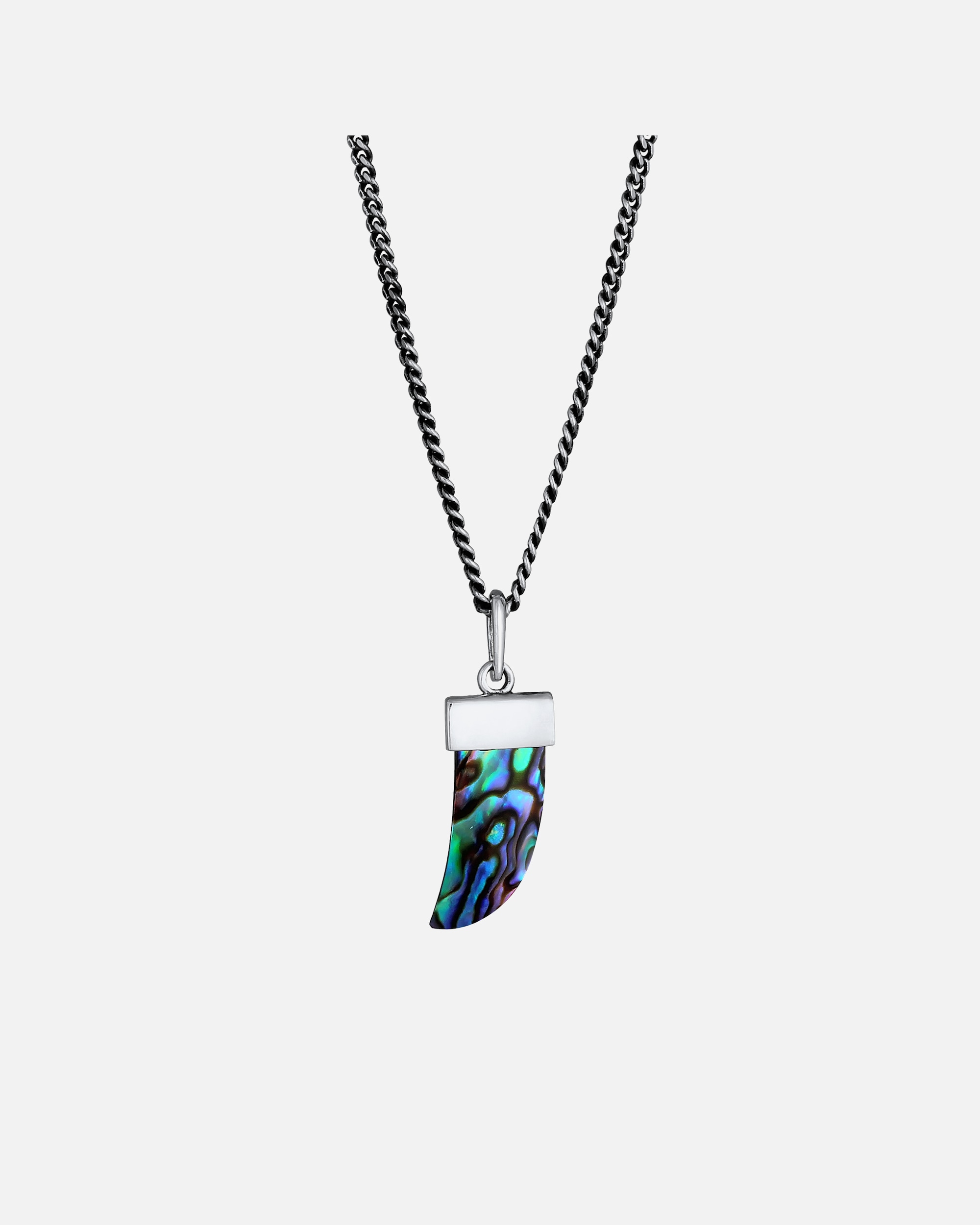 Halskette für Männlich KUZZOI Herren Panzer Abalone Muschel Zahn 925er Silber 1 Stück