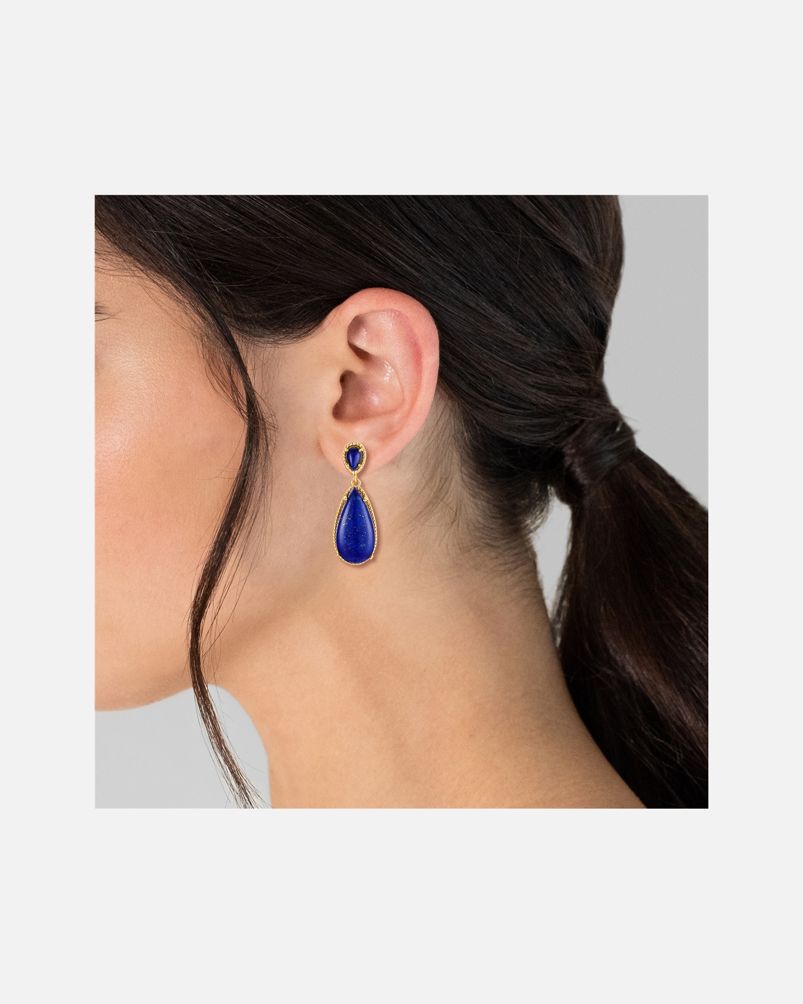 Ohrringe für Weiblich Rafaela Donata Ohrringe Sterling Silber Chalcedon (gefärbt) in Gelbgold 1 Stück