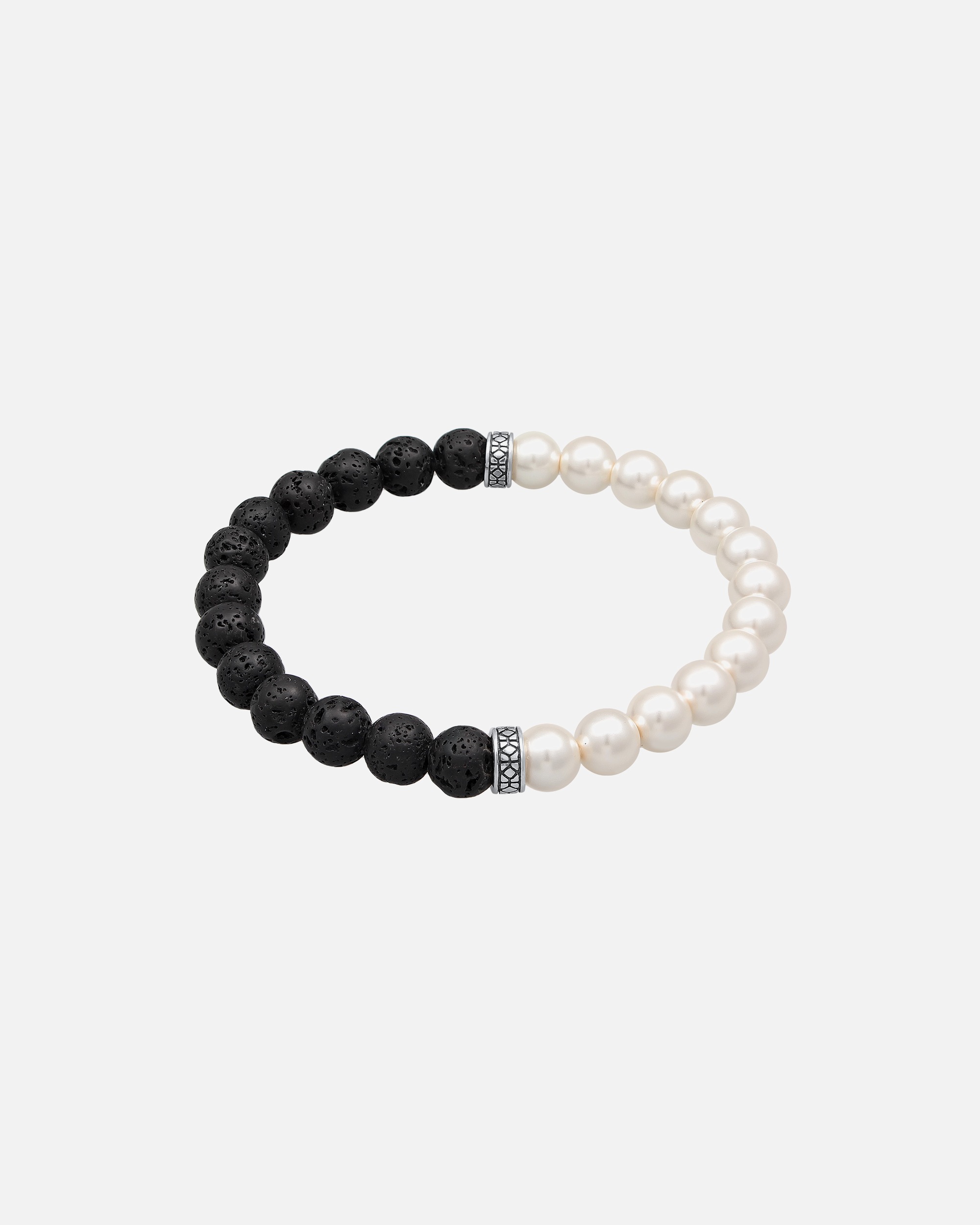 Armband für Männlich KUZZOI Lava Perlen Bead Steinarmband 925 Silber 1 Stück