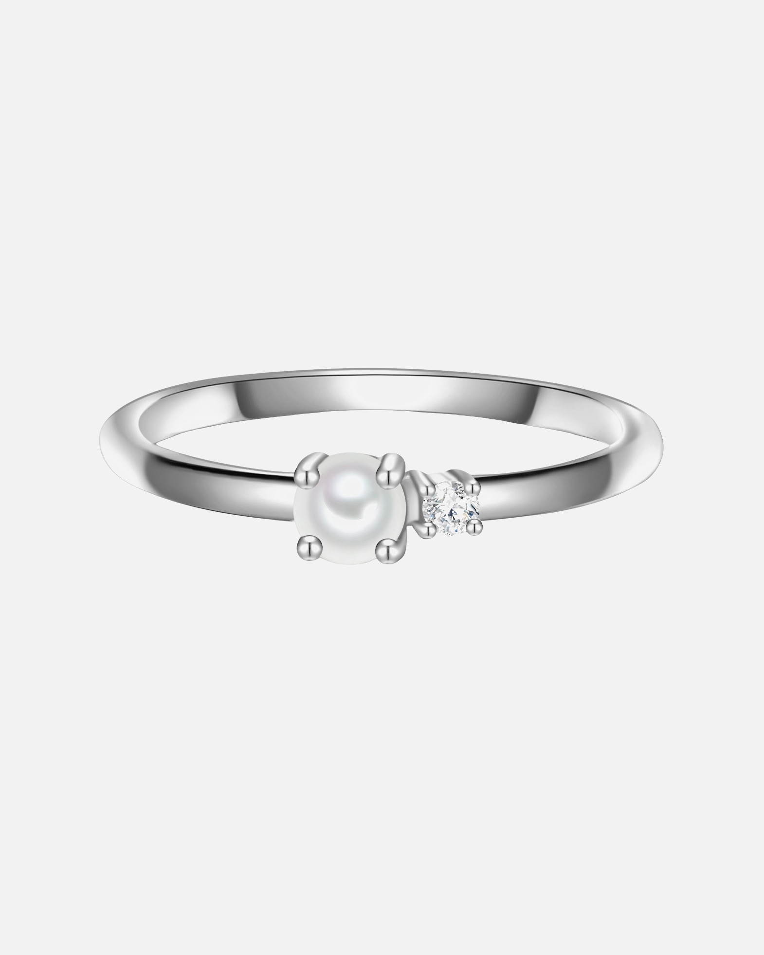 Ring für Weiblich Glanzstücke München Ring Sterling Silber Zirkonia Süßwasser-Zuchtperle in Silber 48