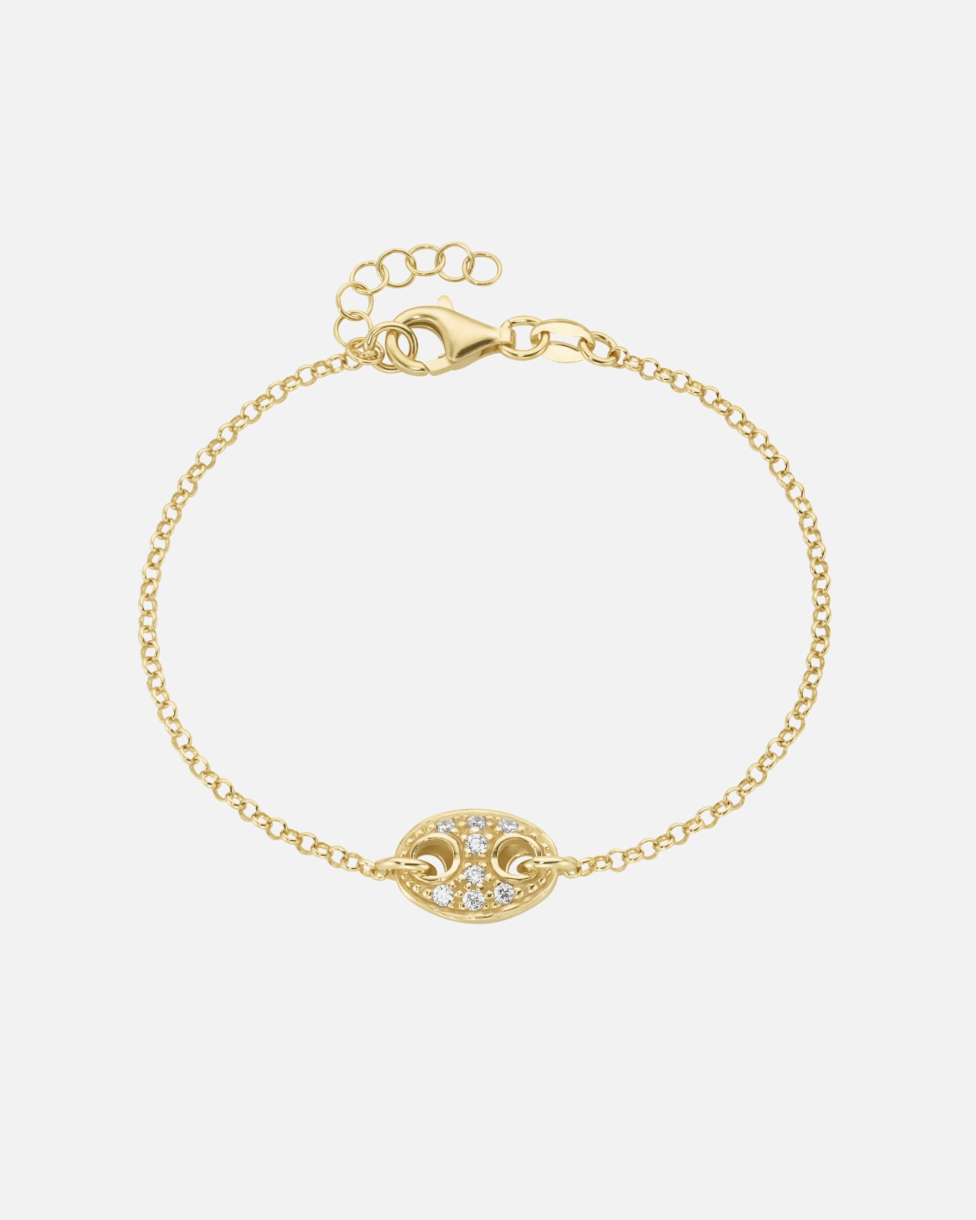 Armband für Unisex Smart Jewel Armband Mittelteil mit Zirkonia, Silber 925 Gold