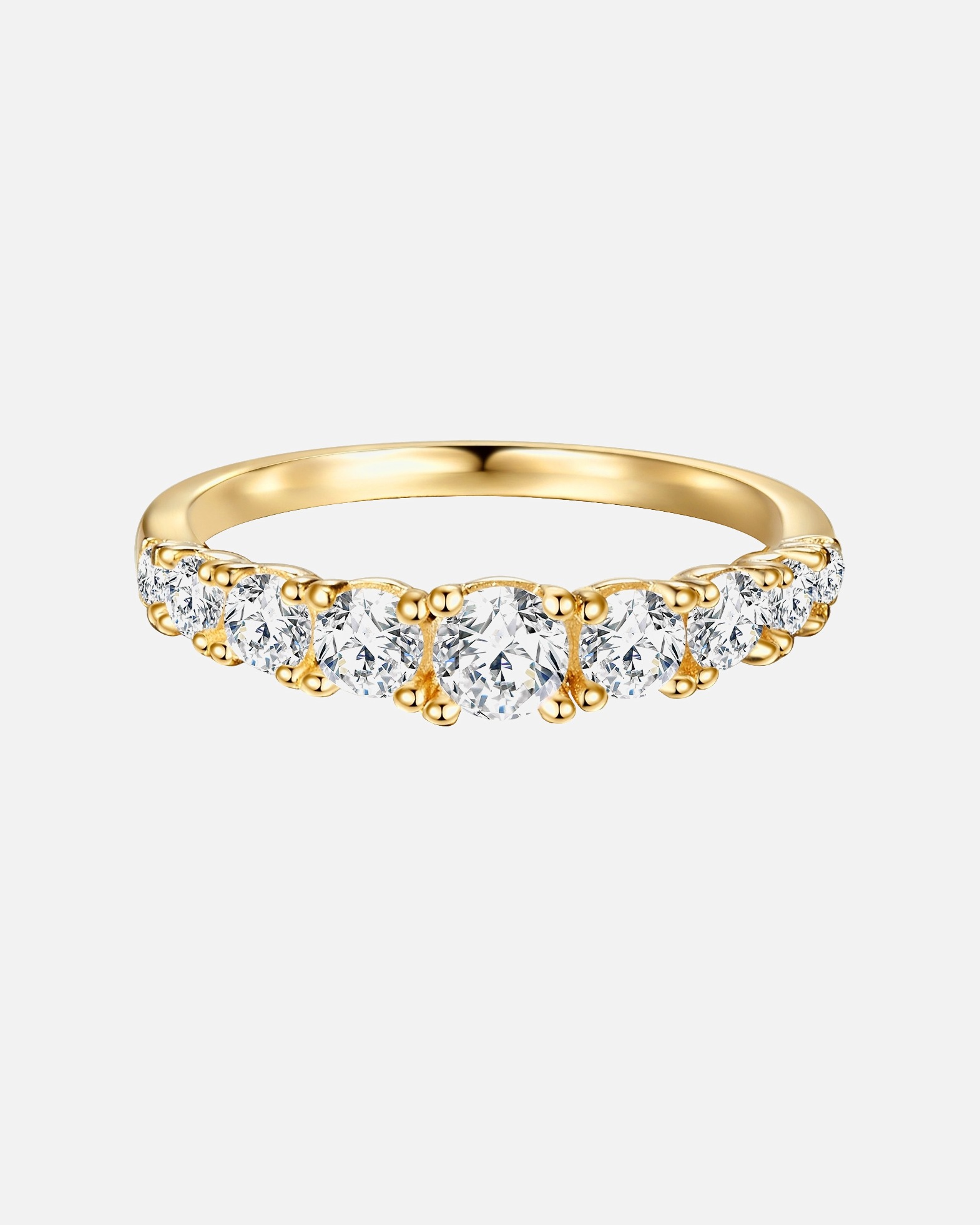 Ring für Weiblich Trilani Ring aus Sterling Silber in Gelbgold mit Zirkonia 58