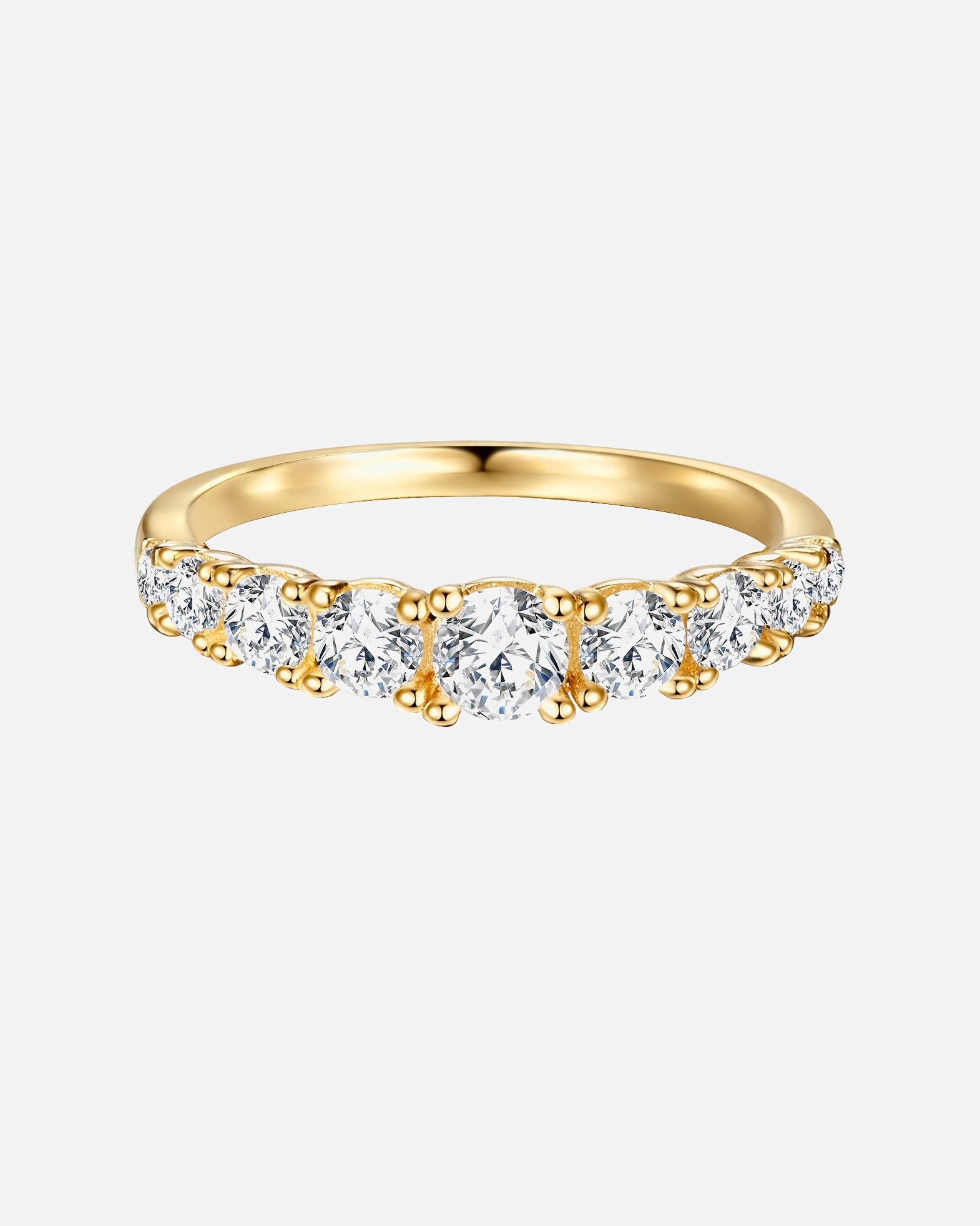 Ring für Weiblich Trilani Ring aus Sterling Silber in Gelbgold mit Zirkonia 52