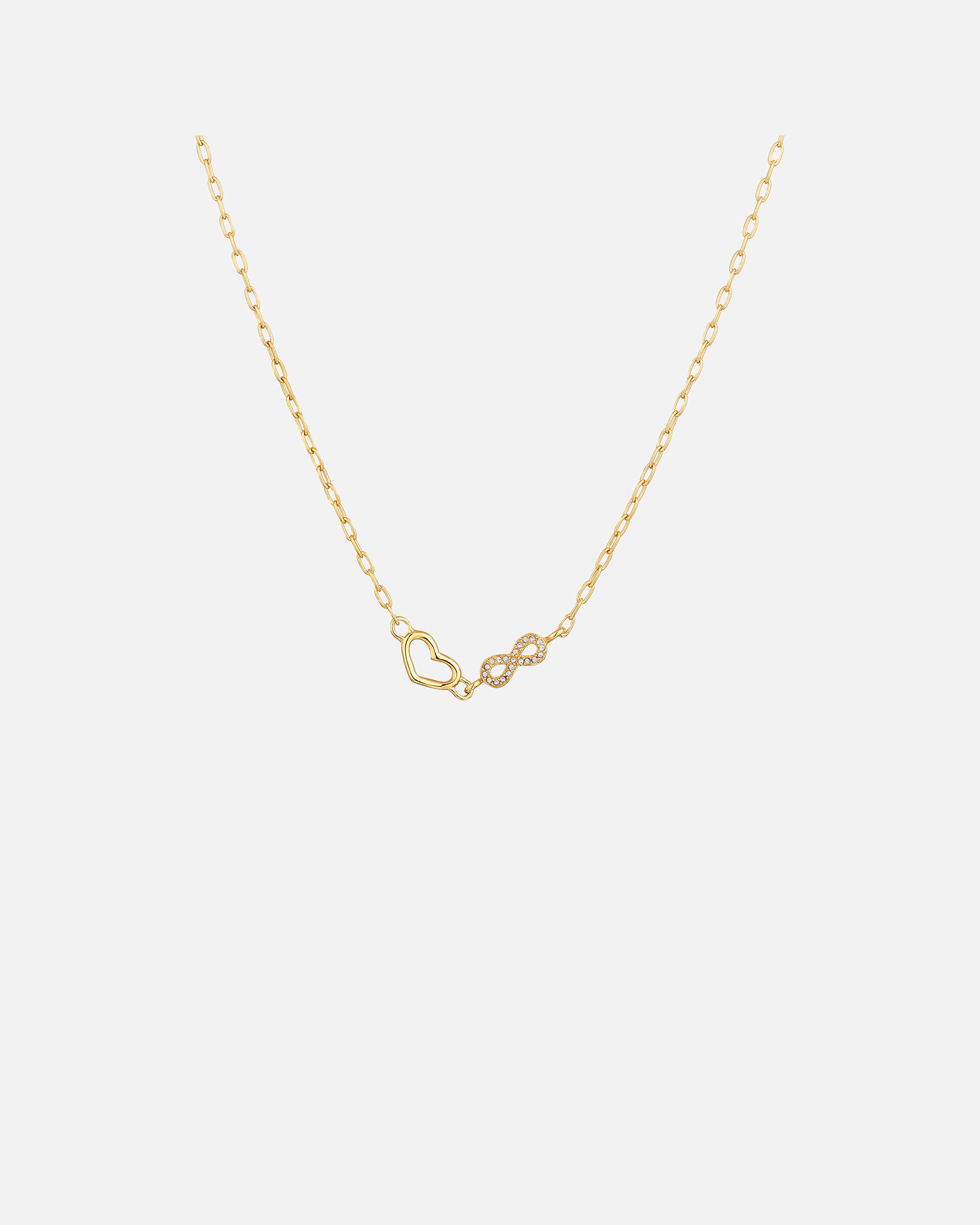 Halskette für Weiblich Elli Herz Infinity Weiß 925 Sterling Silber, mit Kristallen von Swarovski® Gold