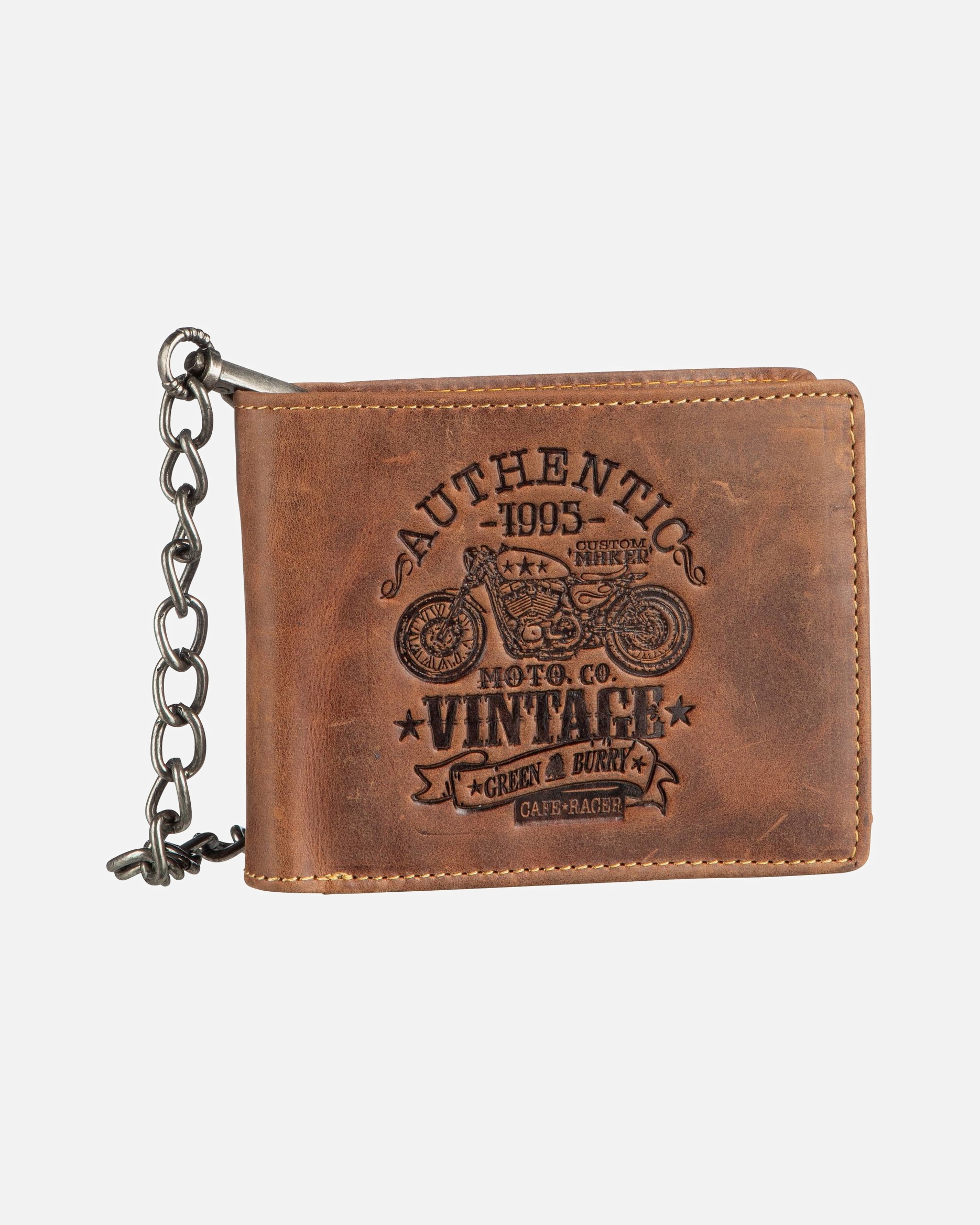 Portemonnaie für Männlich Greenburry Geldbörse Cafe Racer Antikbraun