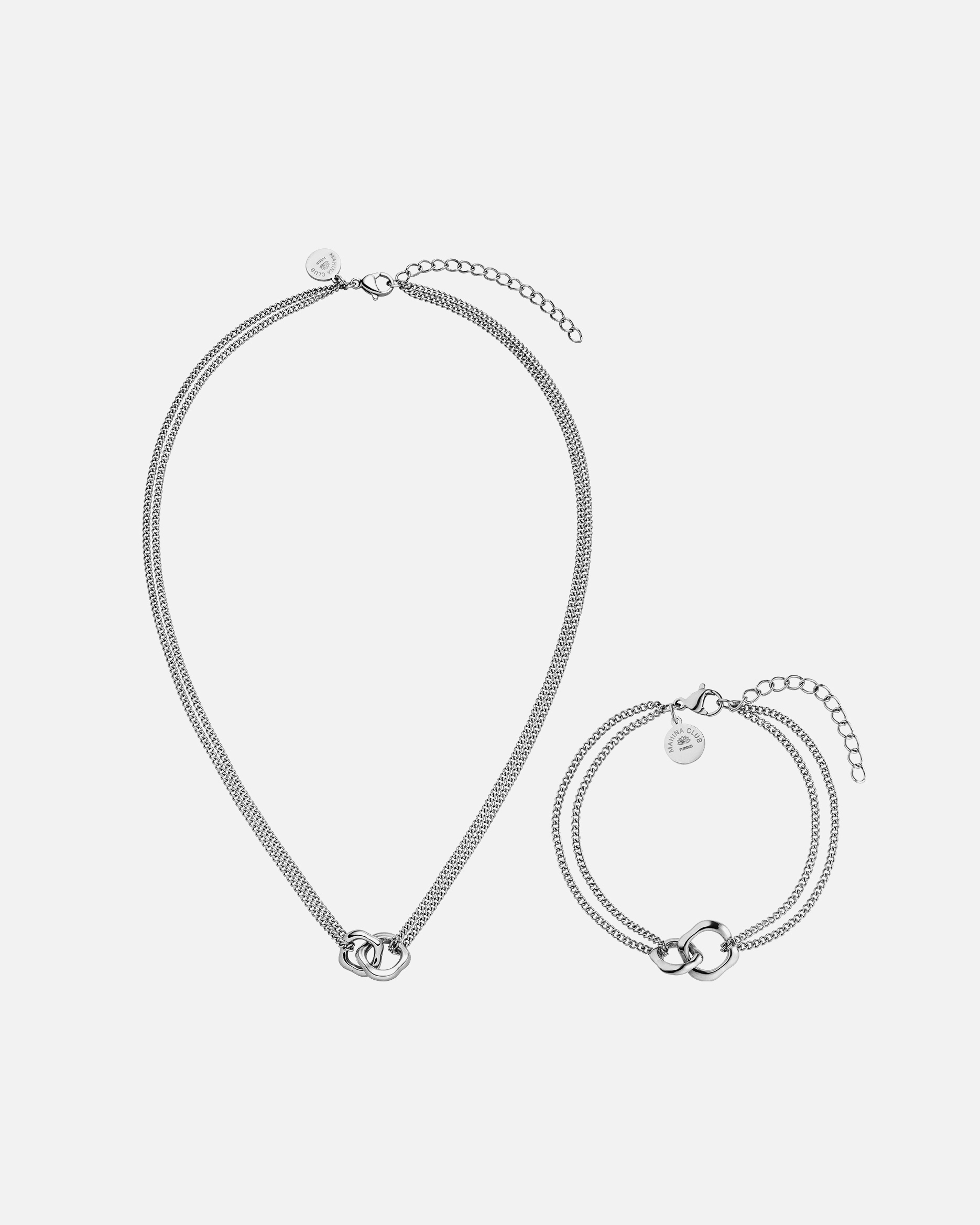 Schmuckset für Unisex Purelei Bond Schmuckset 100% Edelstahl Silber