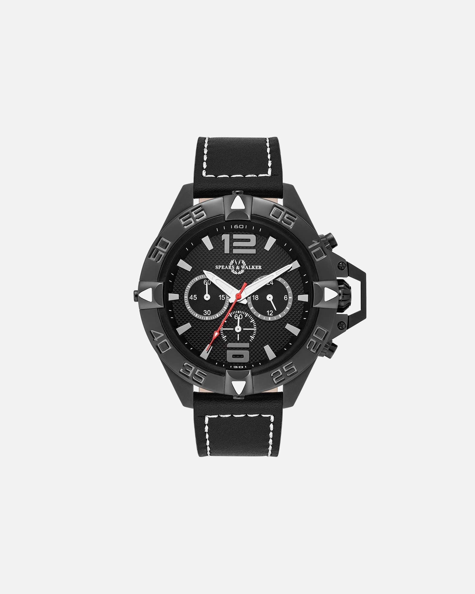 Uhr für Männlich Spears & Walker Quarzuhr Varus II in Schwarz Echtleder in Schwarz 1 Stück