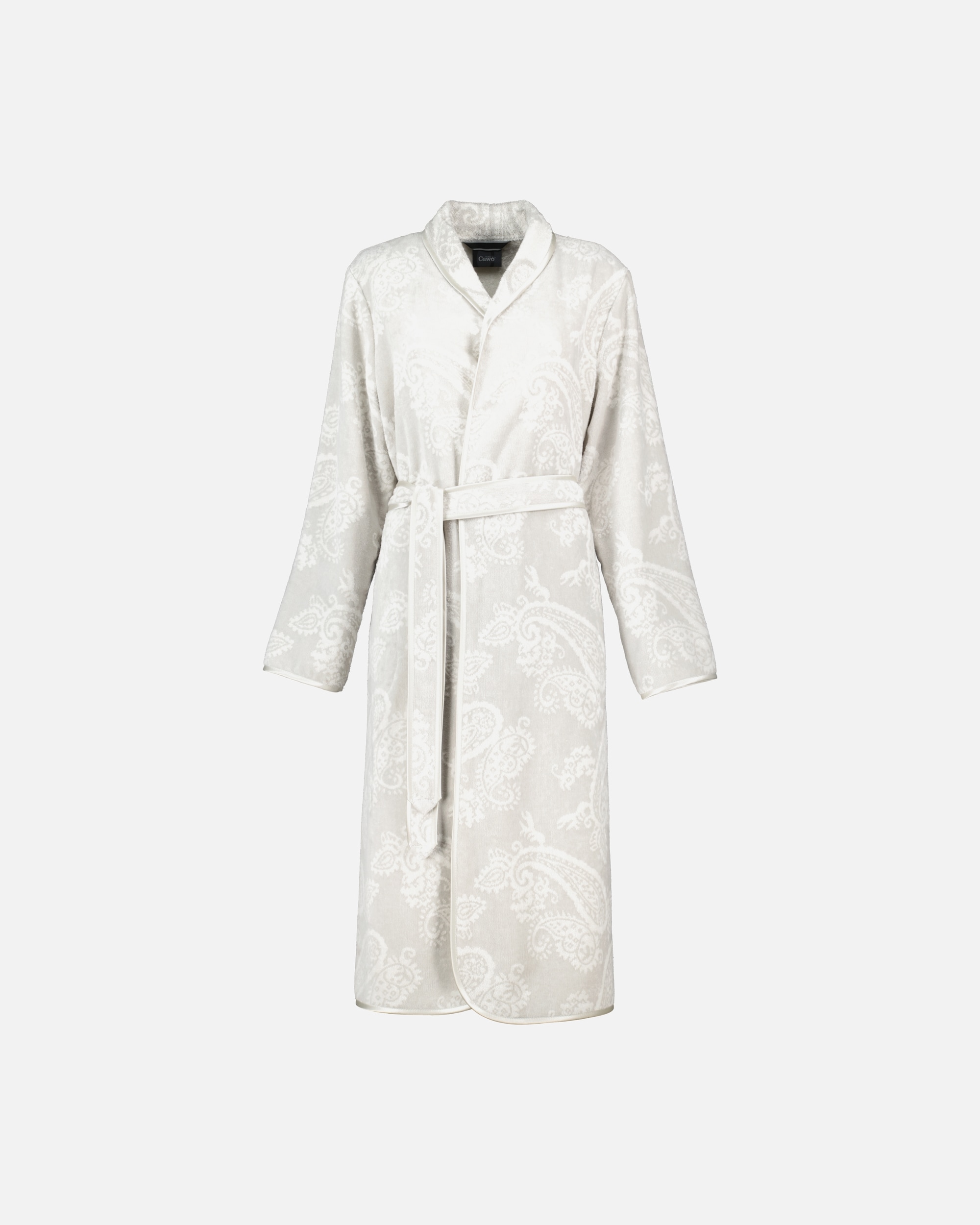 Bademantel für Weiblich Cawö Cawö Bademäntel Damen Schalkragen Paisley 4420 silber - 73 M