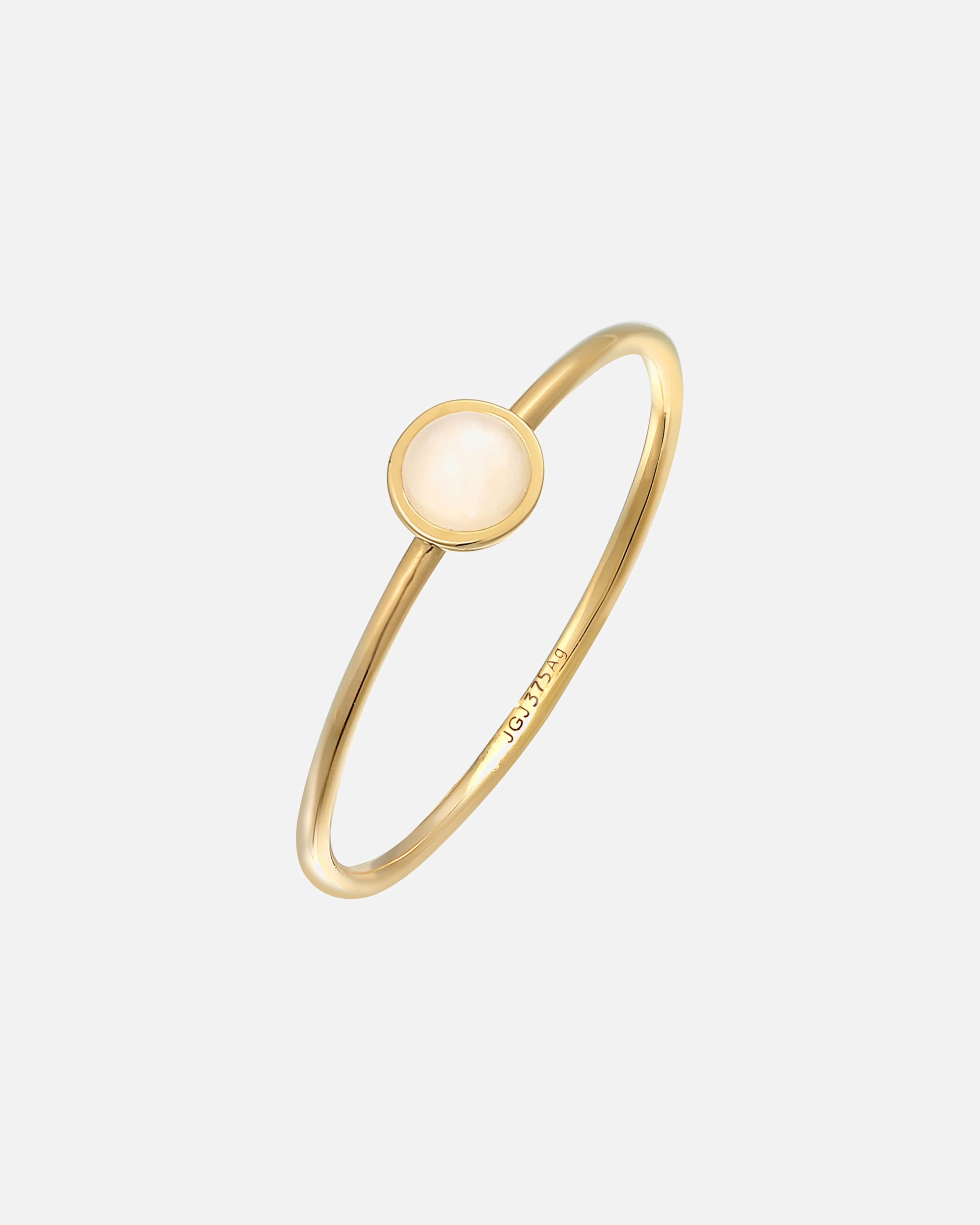 Ring für Weiblich Elli PREMIUM Solitär Pink Opal Edelstein 375 Gelbgold 56