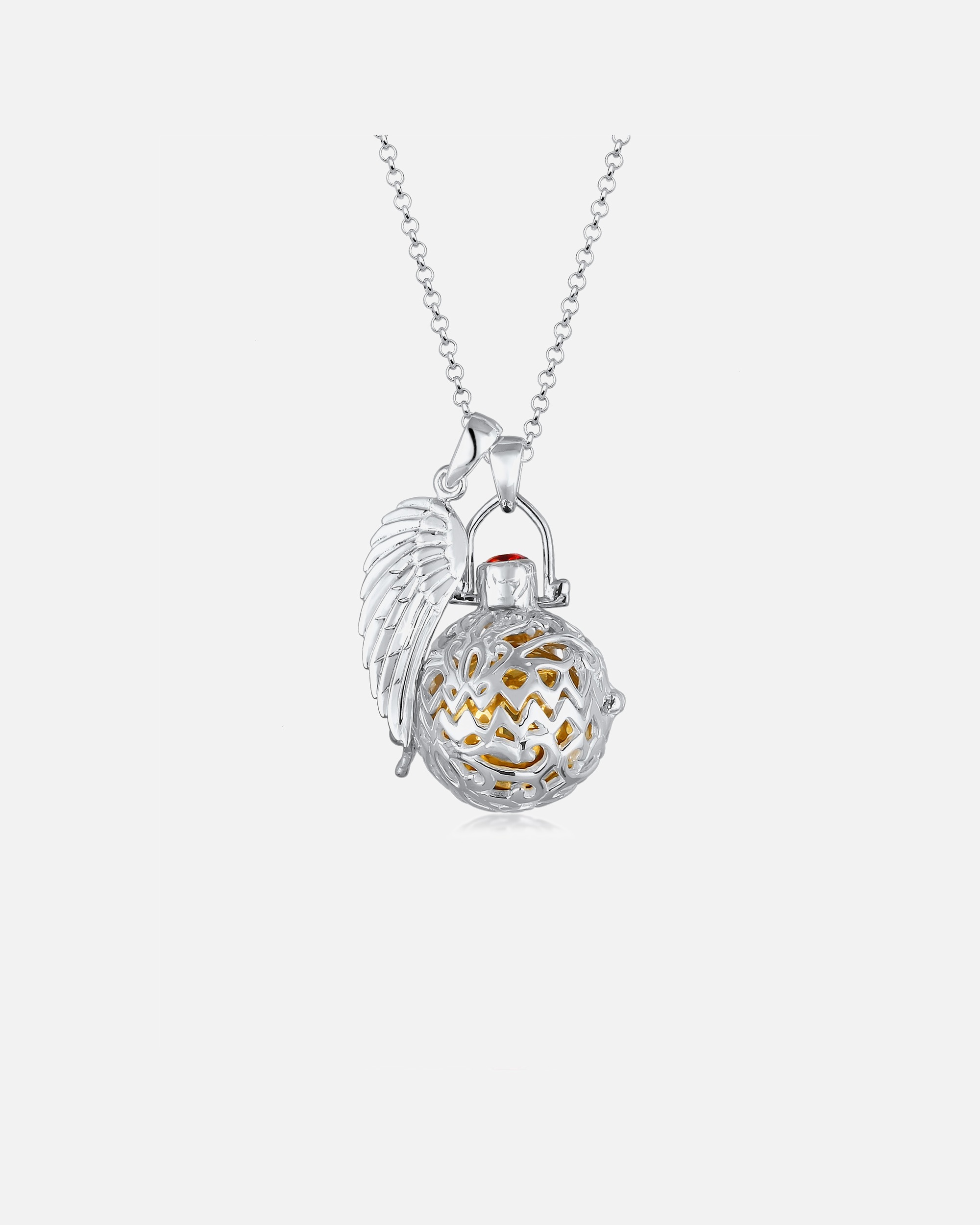 Halskette für Weiblich Nenalina Flügel Engelsflüsterer Granat (16 mm) 925 Silber 1 Stück
