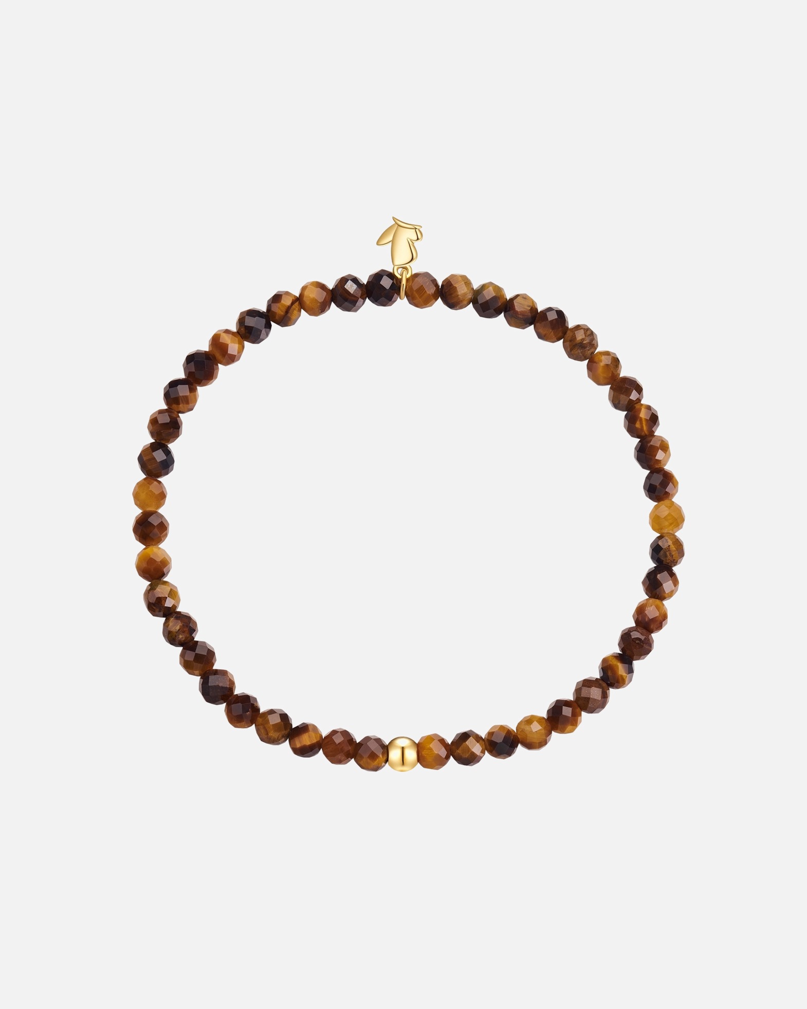 Armband für Weiblich Glanzstücke München Edelsteinarmband aus Edelstahl in Gelbgold mit Tigerauge 17,0 cm