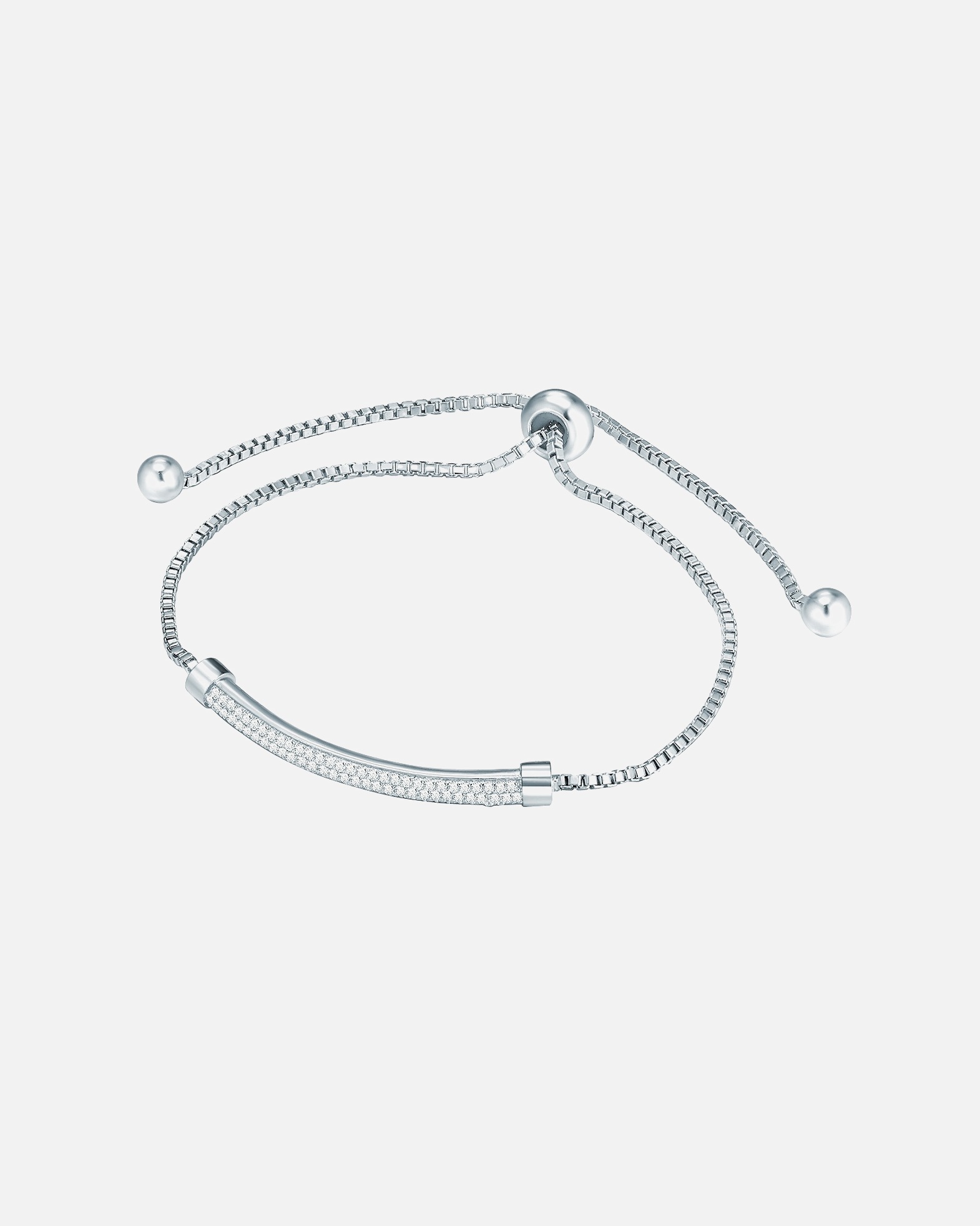 Armband für Weiblich Lulu & Jane Armband aus Messing in Silber mit Zirkonia 28,6 cm