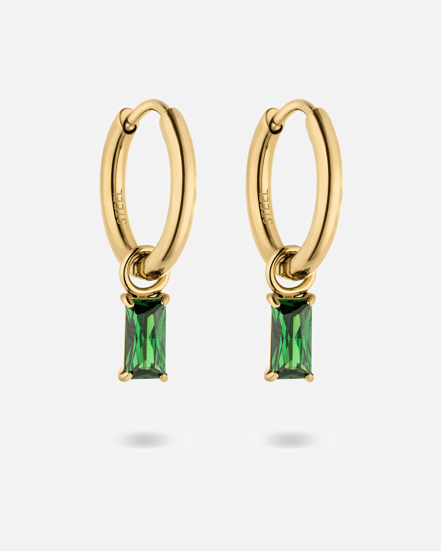 Ohrringe für Weiblich s.Oliver Creolen-Anhänger Edelstahl, Farbstein One Size