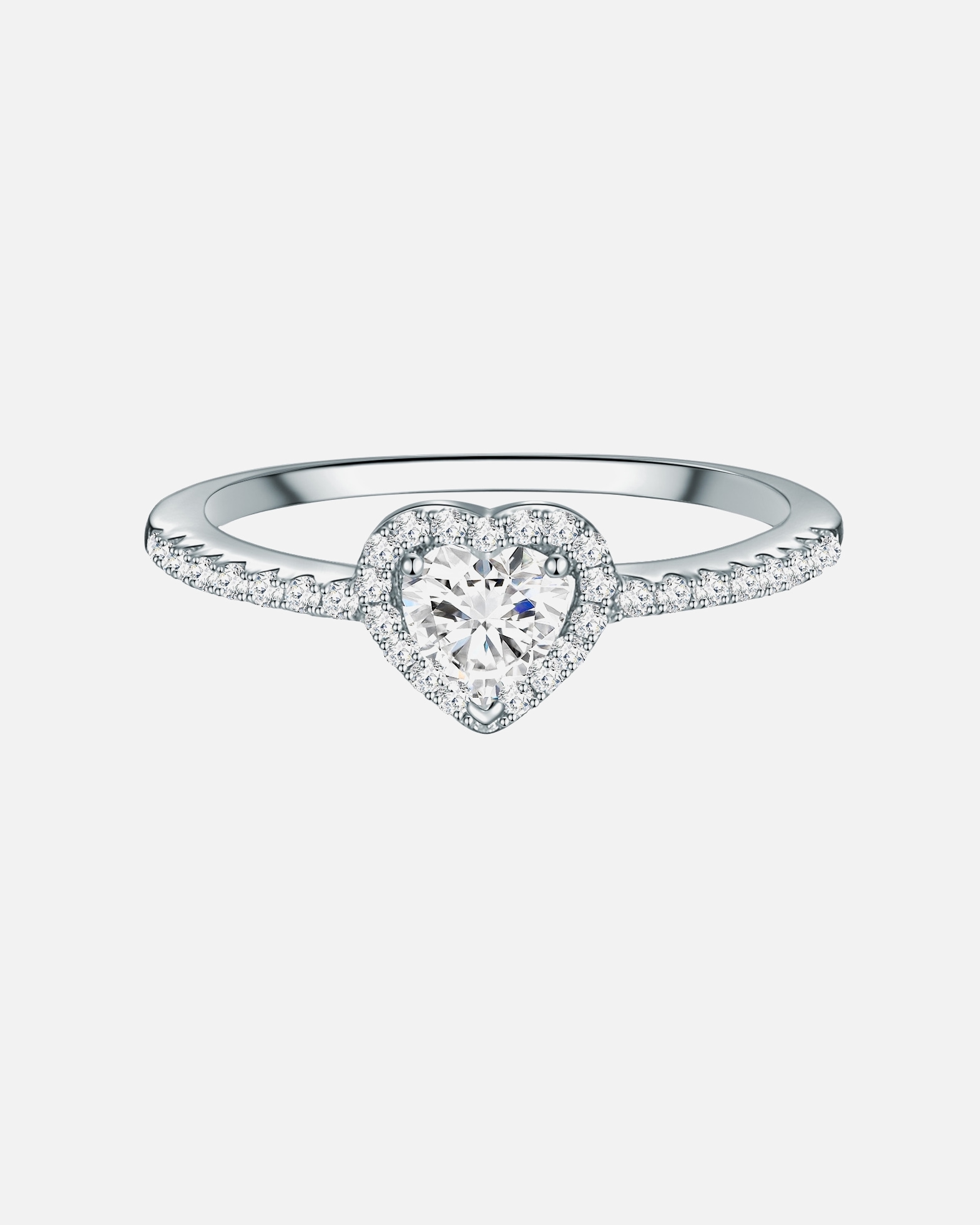 Ring für Weiblich Trilani Ring Herz aus Sterling Silber in silber mit Zirkonia 47
