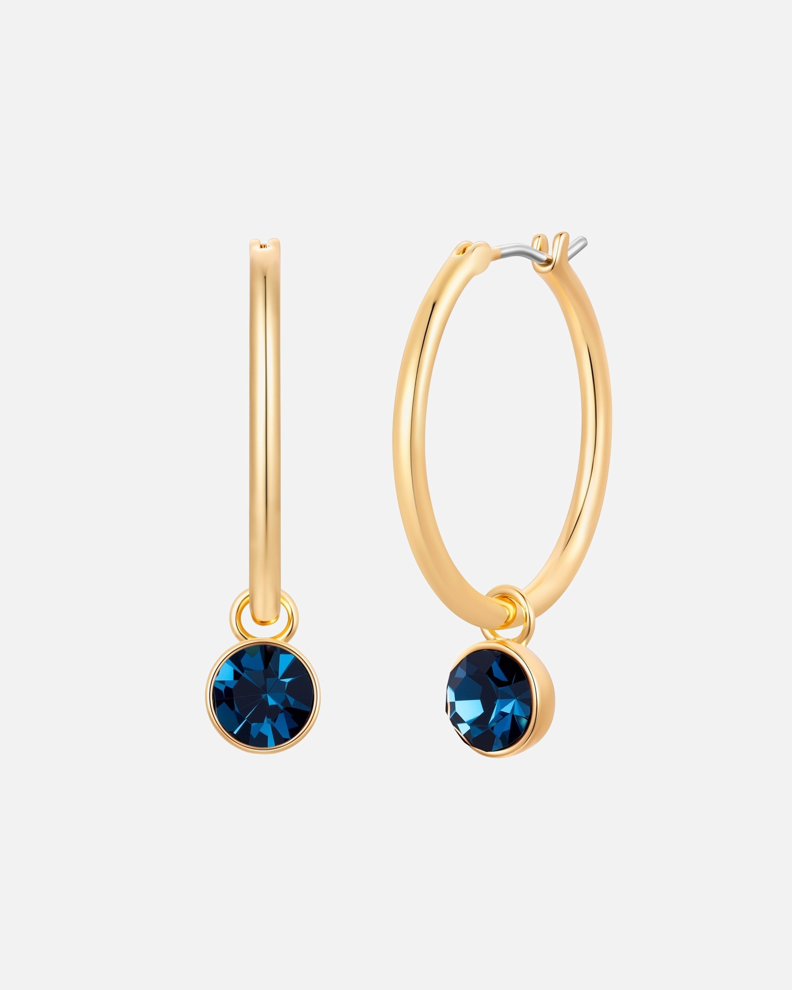 Creolen für Weiblich Lulu & Jane Creolen aus Messing in Gelbgold mit Glaskristall 31,5 mm
