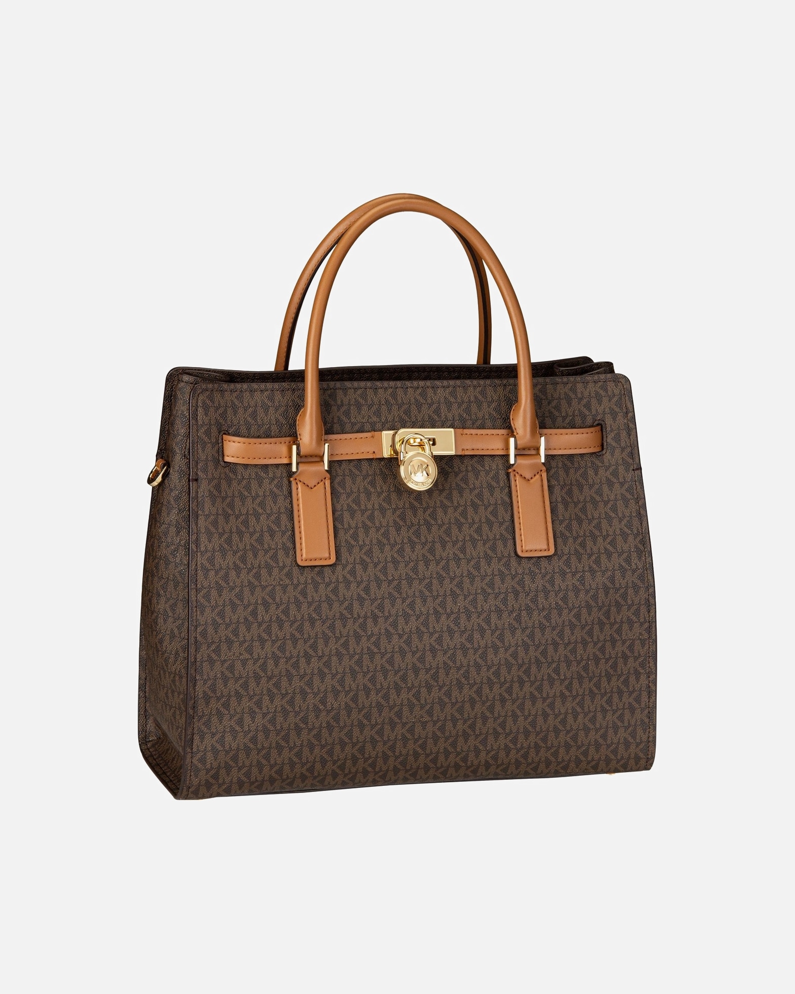 Shopper für Weiblich Michael Kors Shopper Hamilton LG Satchel MK SIG Brown/Acorn