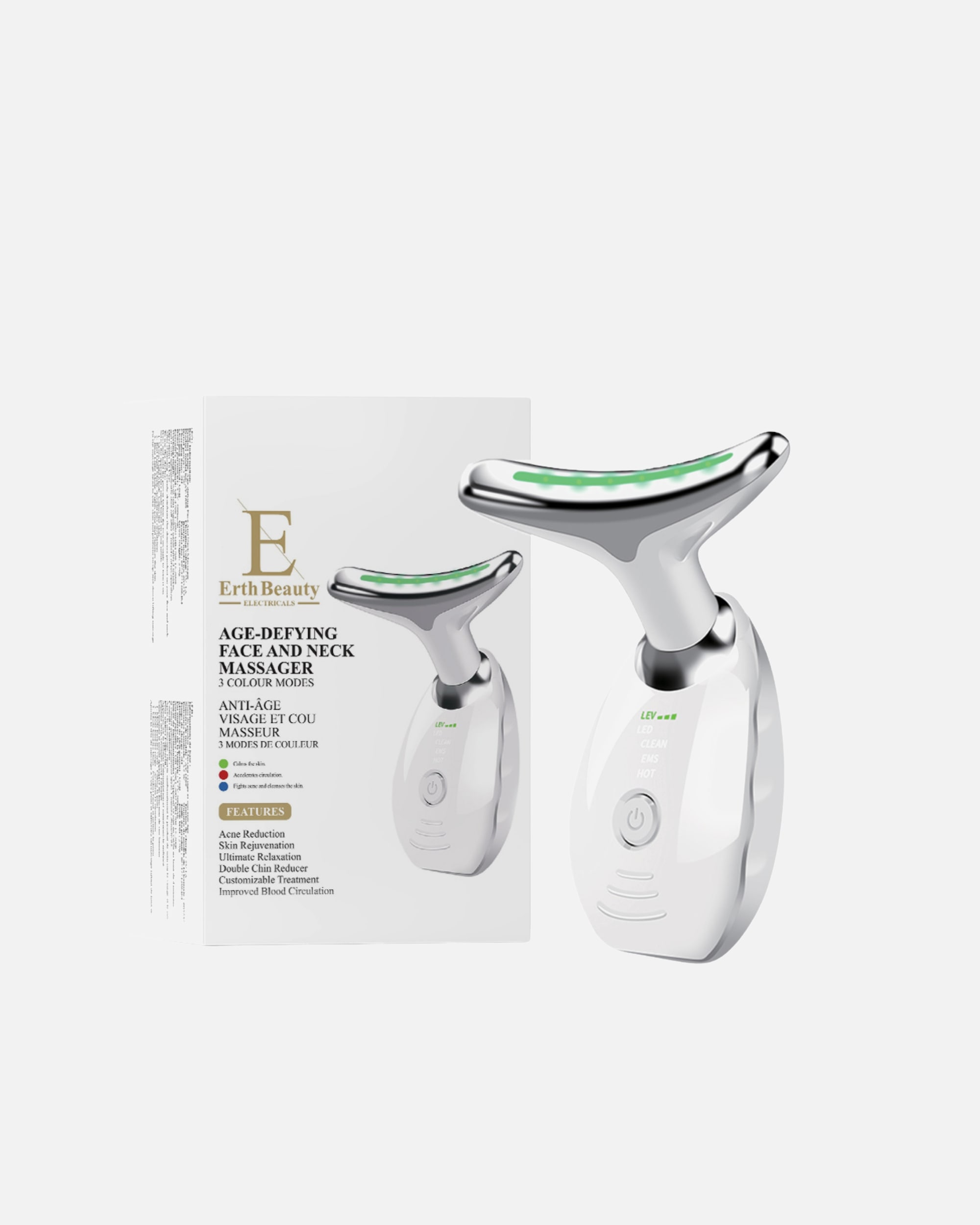 Elektrisches Gesichtsmassagegerät für Weiblich Anti Aging Gesichts und Hals - weiß 1 Stück