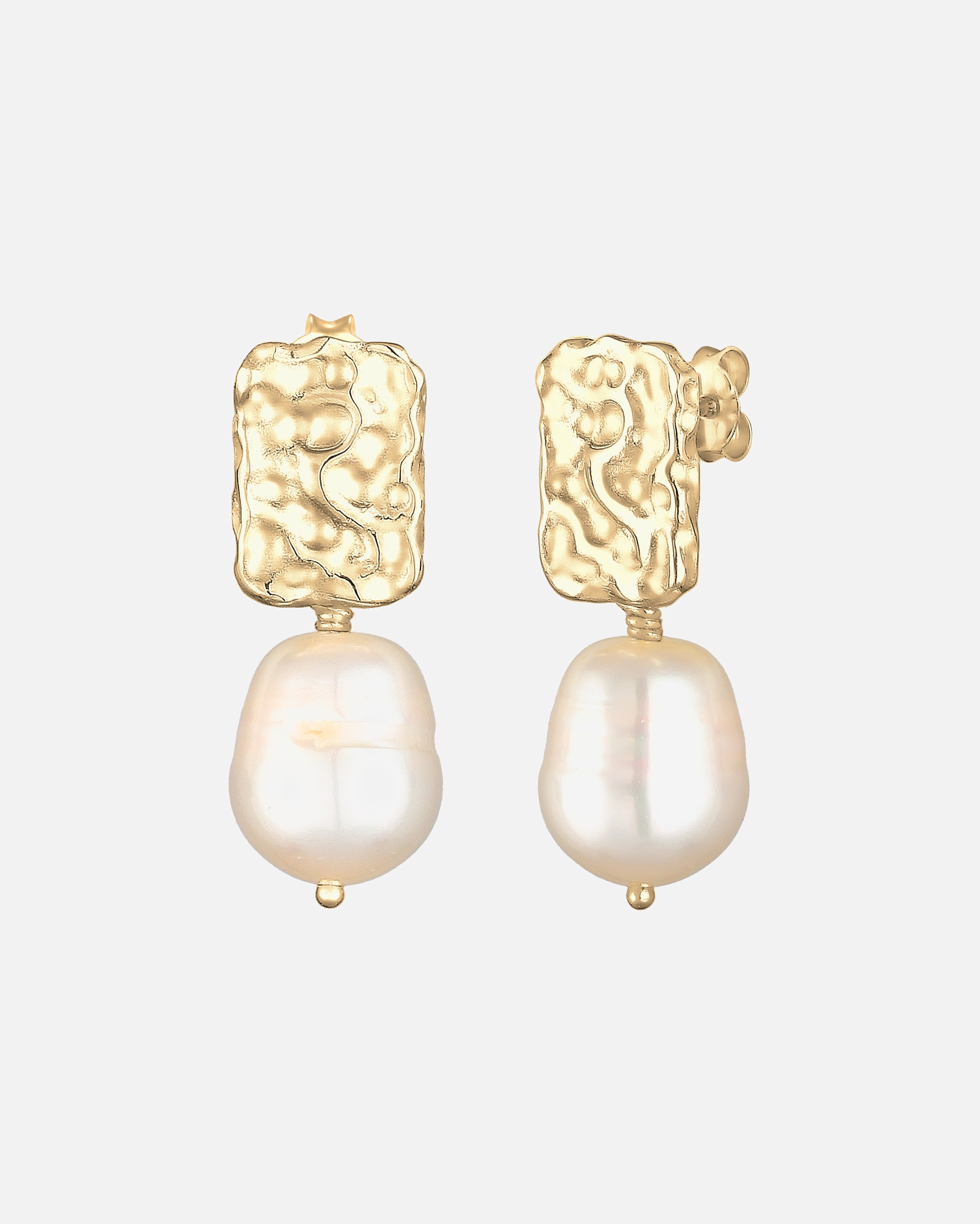 Ohrringe für Weiblich Elli PREMIUM Hänger Barock Süßwasserperle Organic 925 Silber 1 Stück