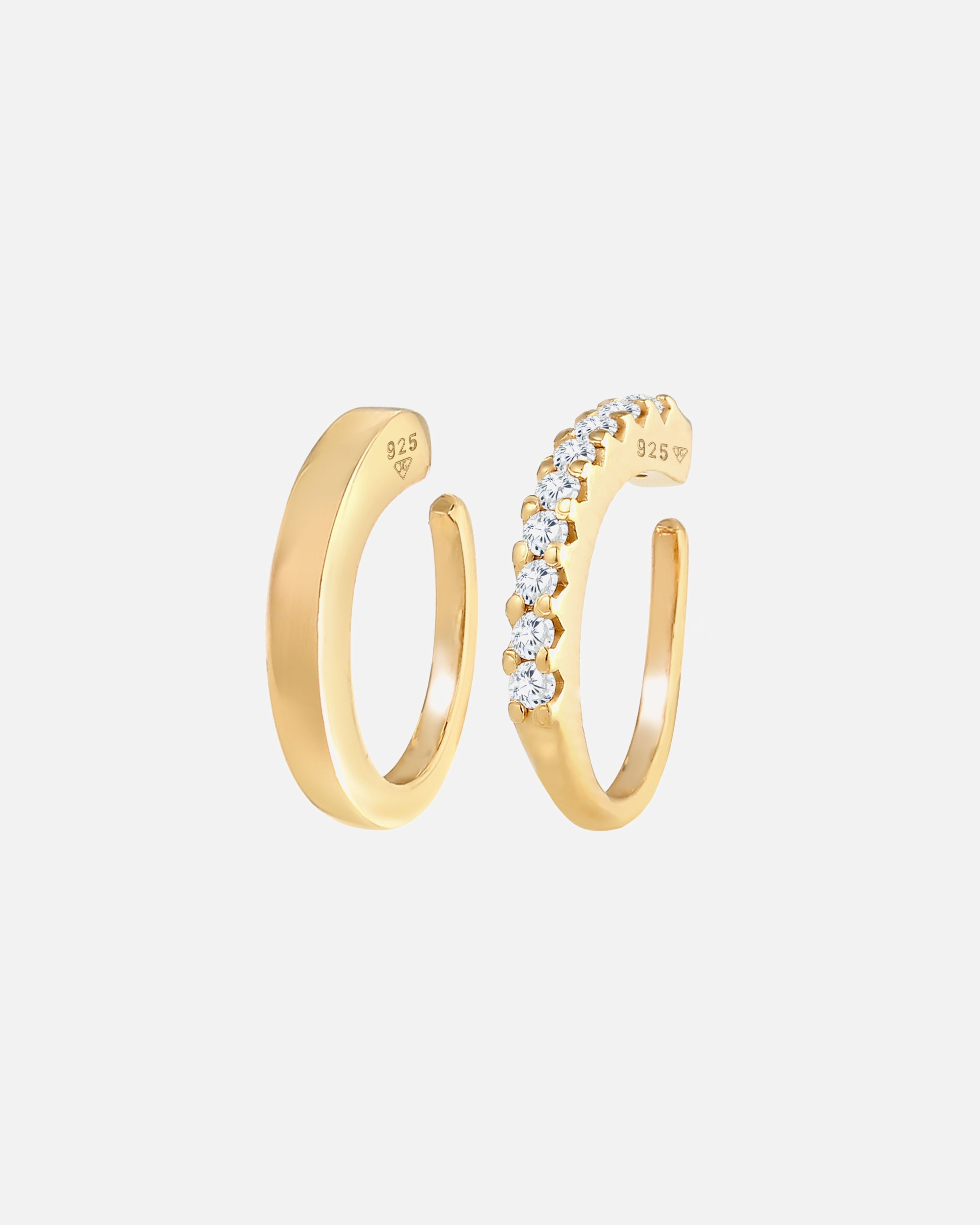Ohrringe für Weiblich Elli Single Earcuff Basic Zirkonia 2er Set 925 Silber 1 Stück