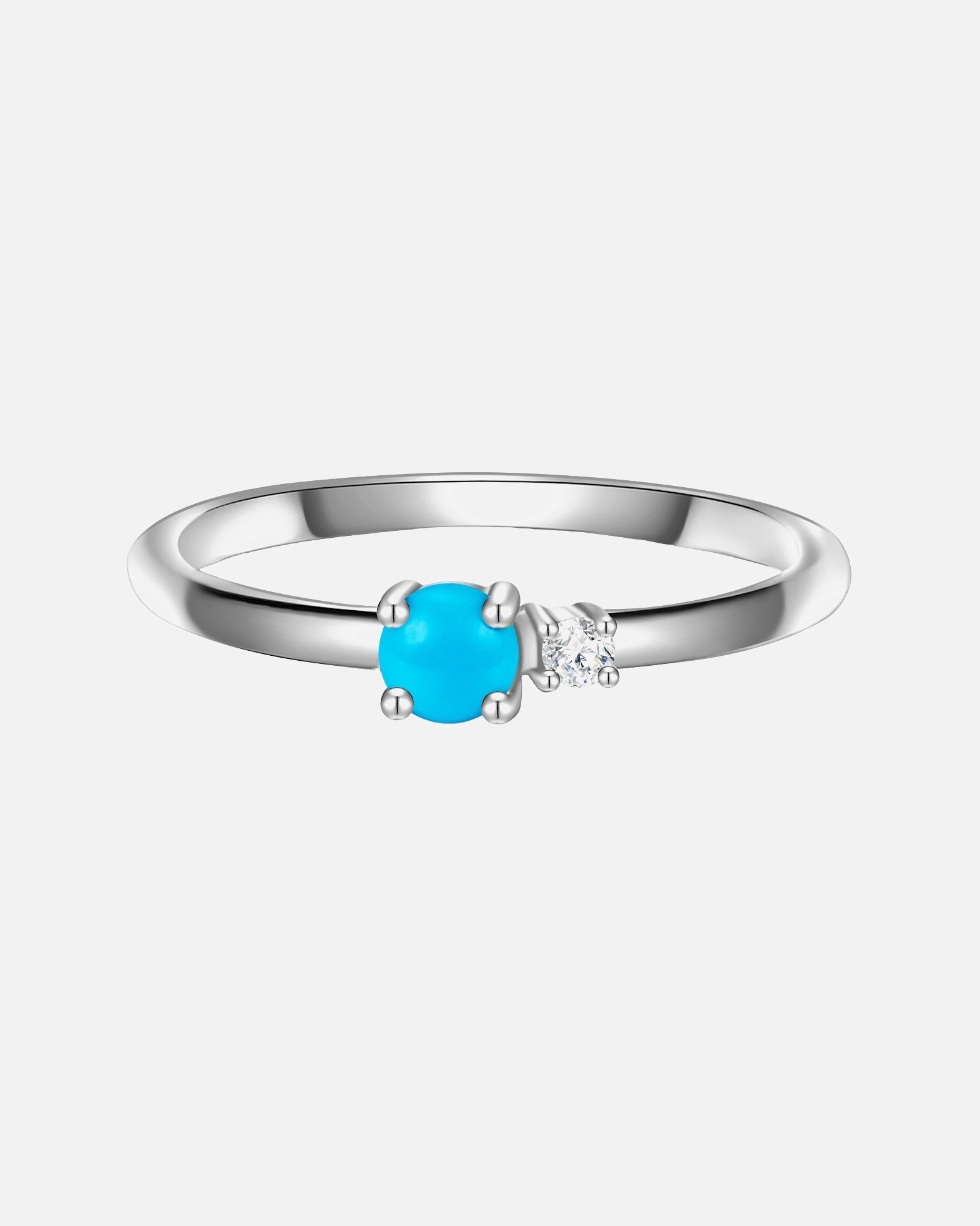 Ring für Weiblich Glanzstücke München Ring Sterling Silber Türkis (rek.) Zirkonia weiß 48
