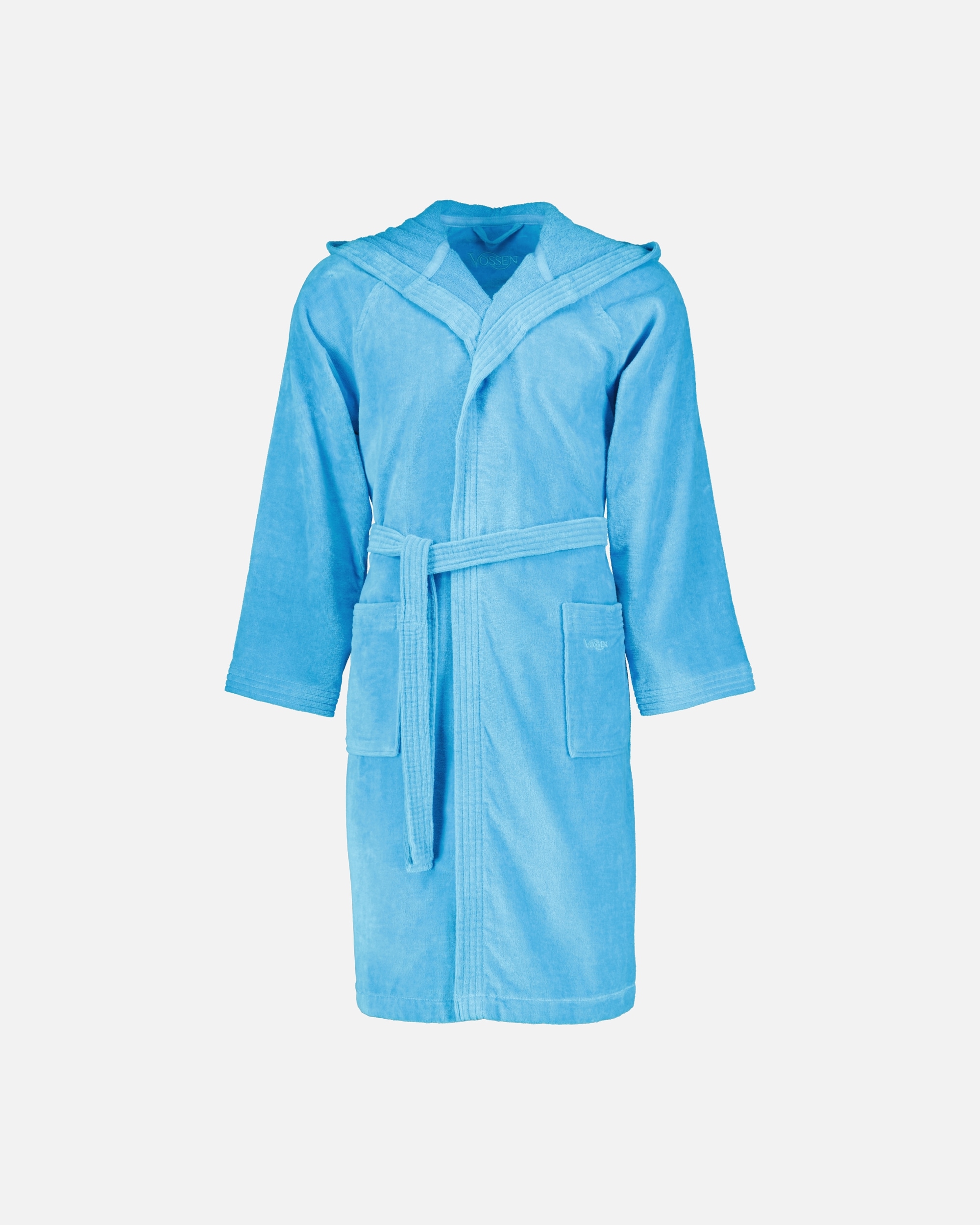 Bademantel für Unisex Vossen Vossen Bademäntel unisex Kurzmantel mit Kapuze Texas turquoise - 5570 L