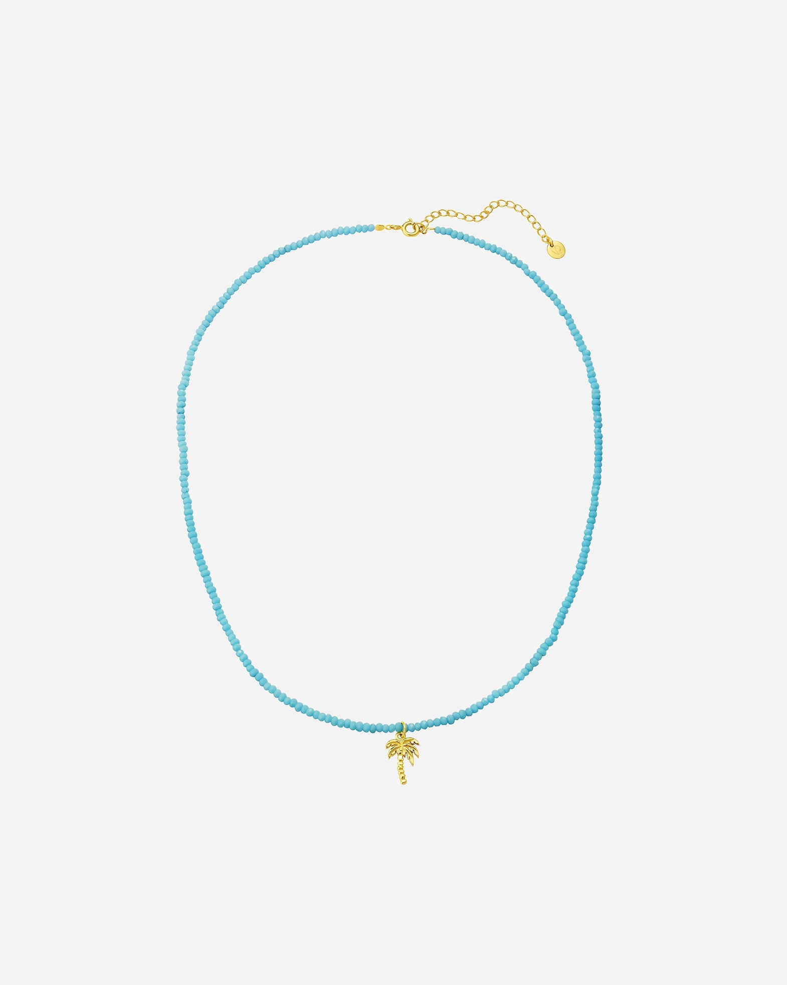 Halskette für Weiblich Glanzstücke München Halskette Palme aus Sterling Silber in gelbgold mit Glas 40,0 cm Basiskette + 5,0 cm Verlängerung