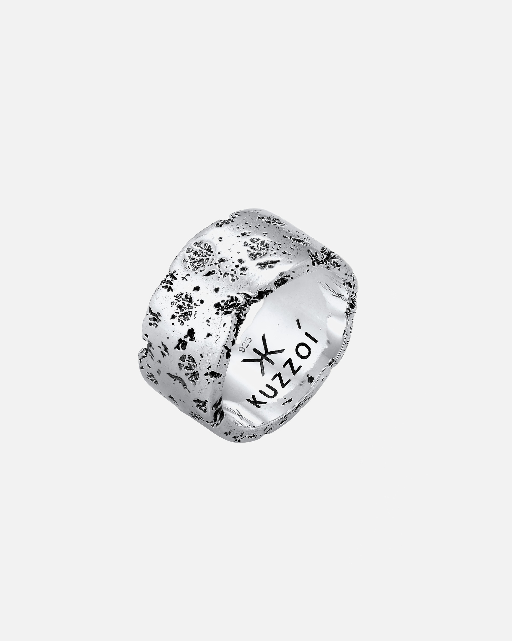 Ring für Männlich KUZZOI Herren Bandring Rustikal Robuster Look 925 Silber 1 Stück