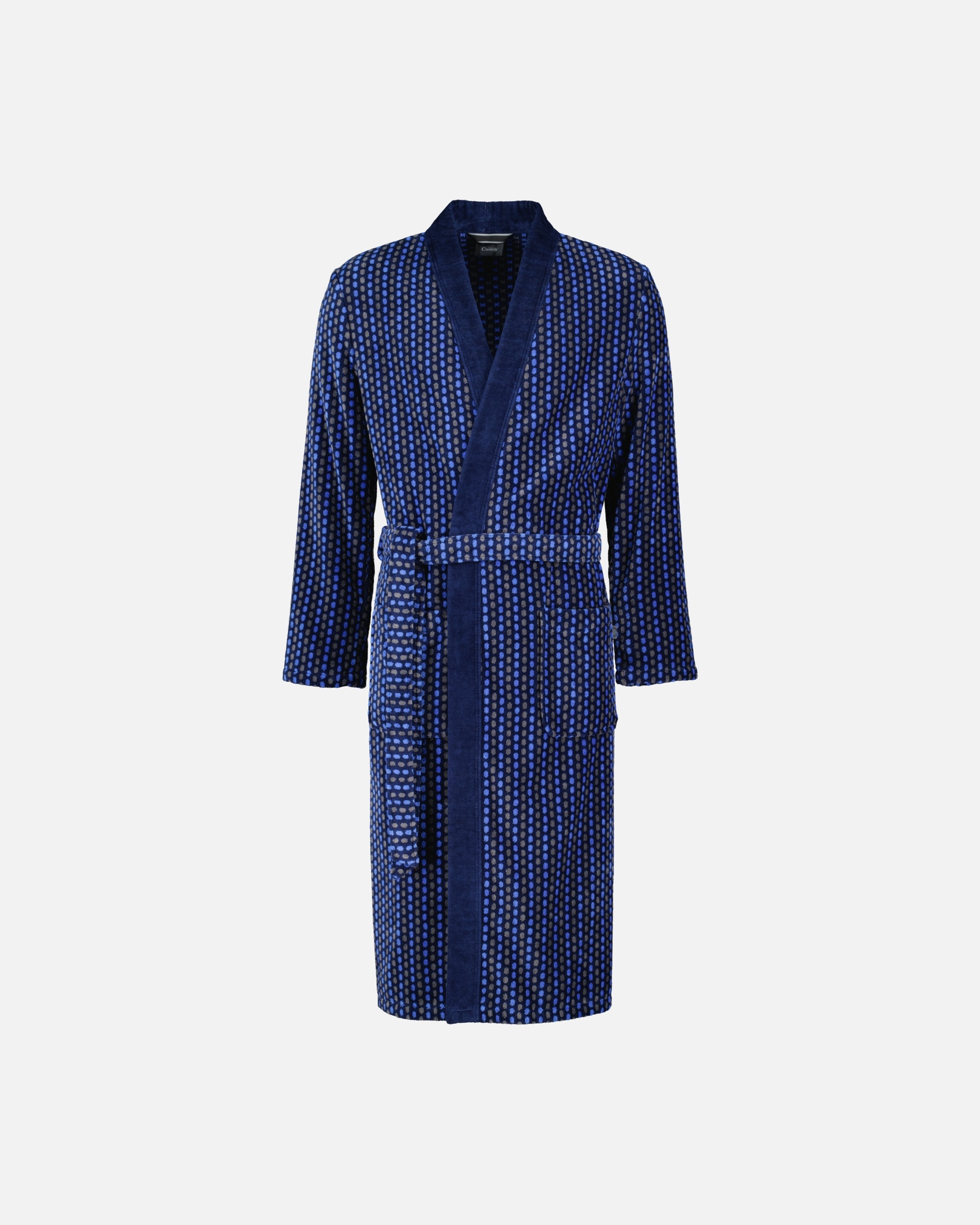 Bademantel für Männlich Cawö Cawö Bademäntel Herren Kimono Graphic 4851 blau - 11 1 Stück
