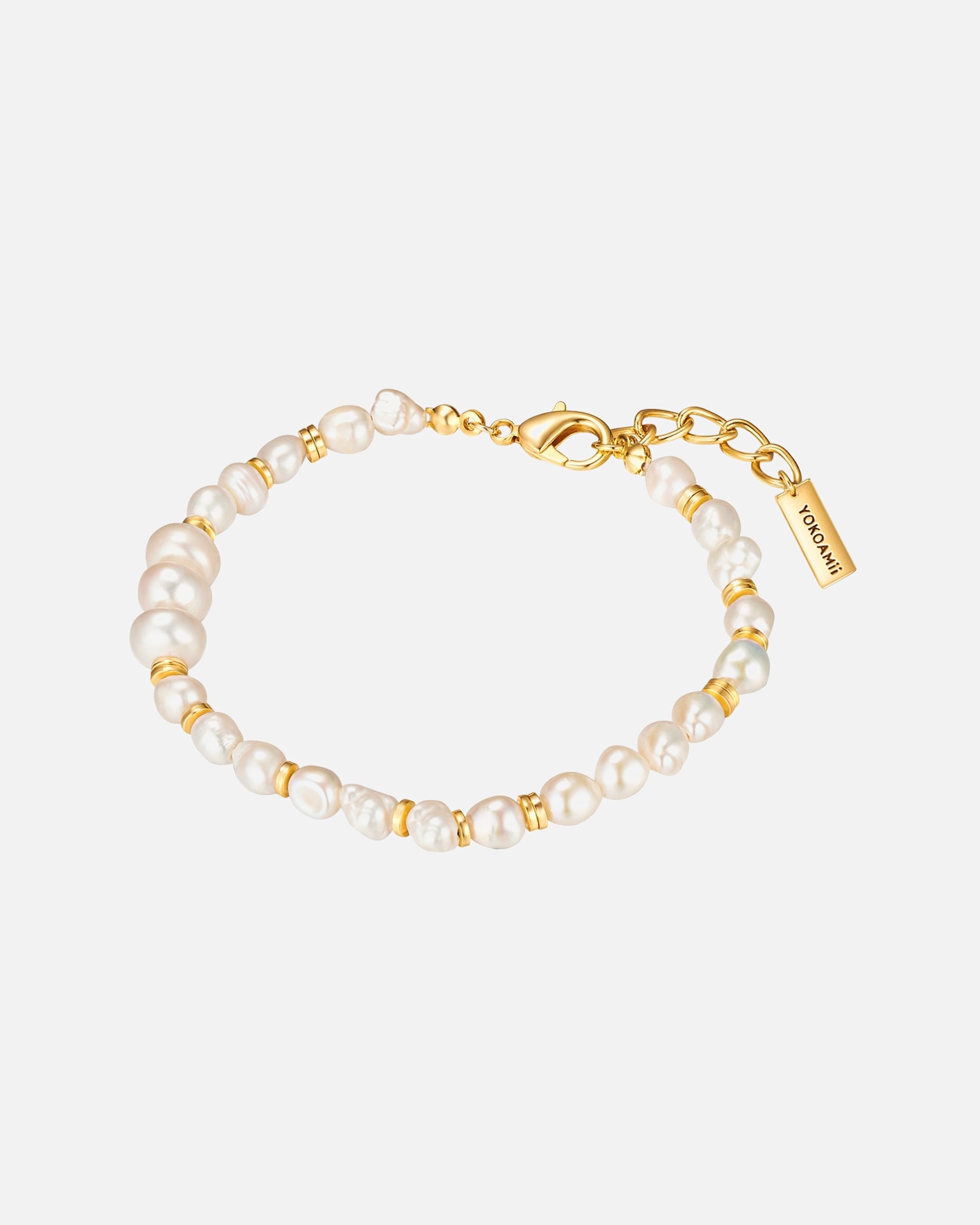 Armband für Weiblich Yokoamii Armband Metall Süßwasser-Zuchtperle in Gelbgold 1 Stück