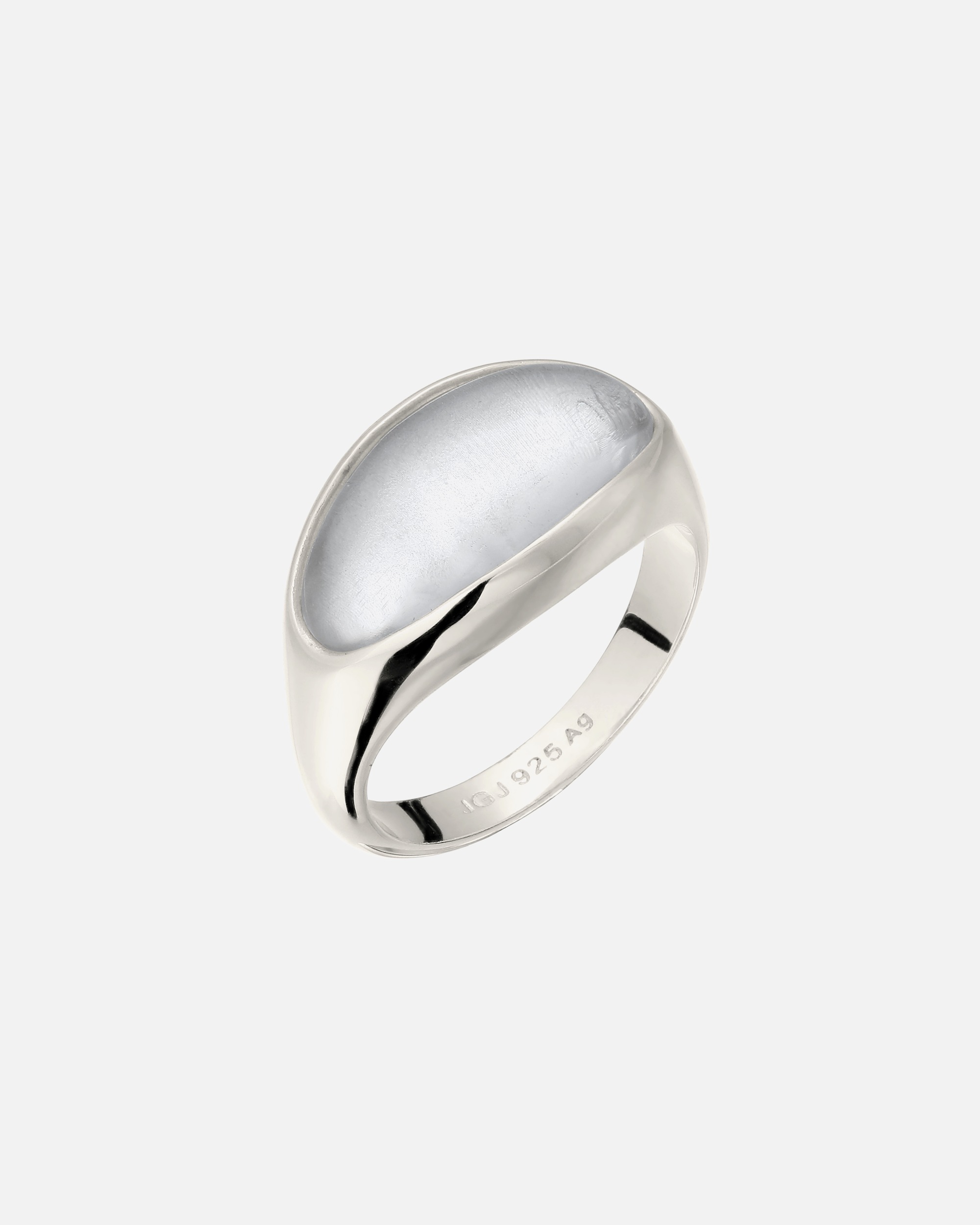 Ring für Weiblich Elli Resin Transparent Cocktailparty 925 Sterling Silber 58