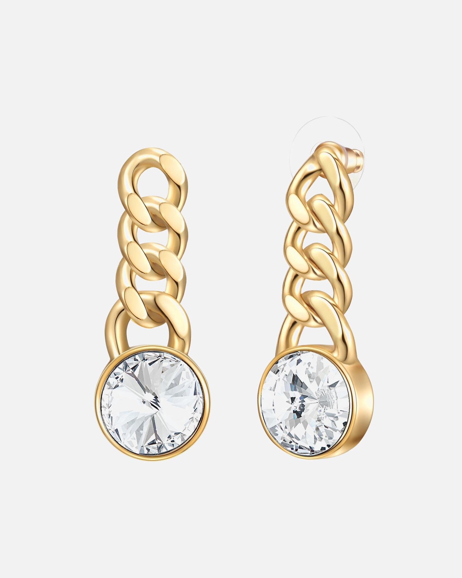 Ohrringe für Weiblich Lulu & Jane Ohrhänger aus Metall in Gelbgold mit Zirkonia 37,5 mm
