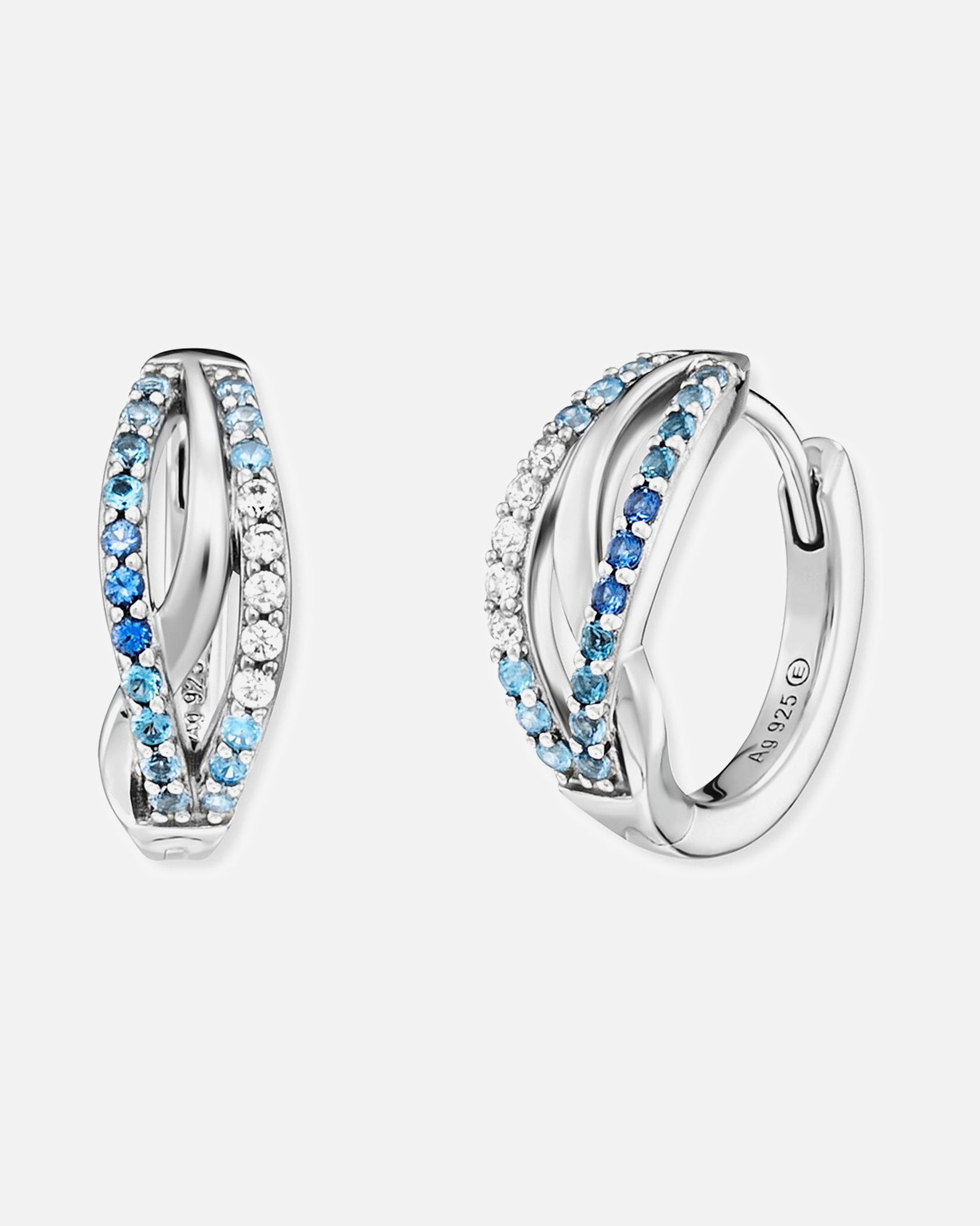 Ohrringe für Weiblich Engelsrufer Creolen 925er Silber blau, silber