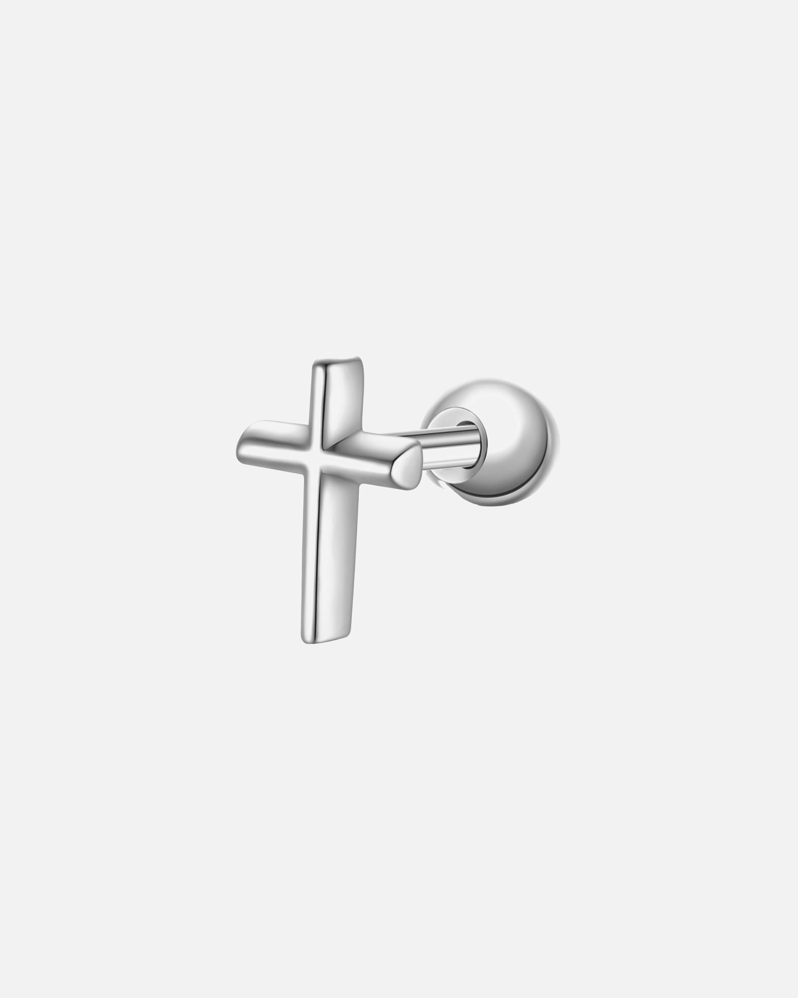 Ohrringe für Weiblich Glanzstücke München Ohrstecker Kreuz aus Sterling Silber in Silber 6,3 mm