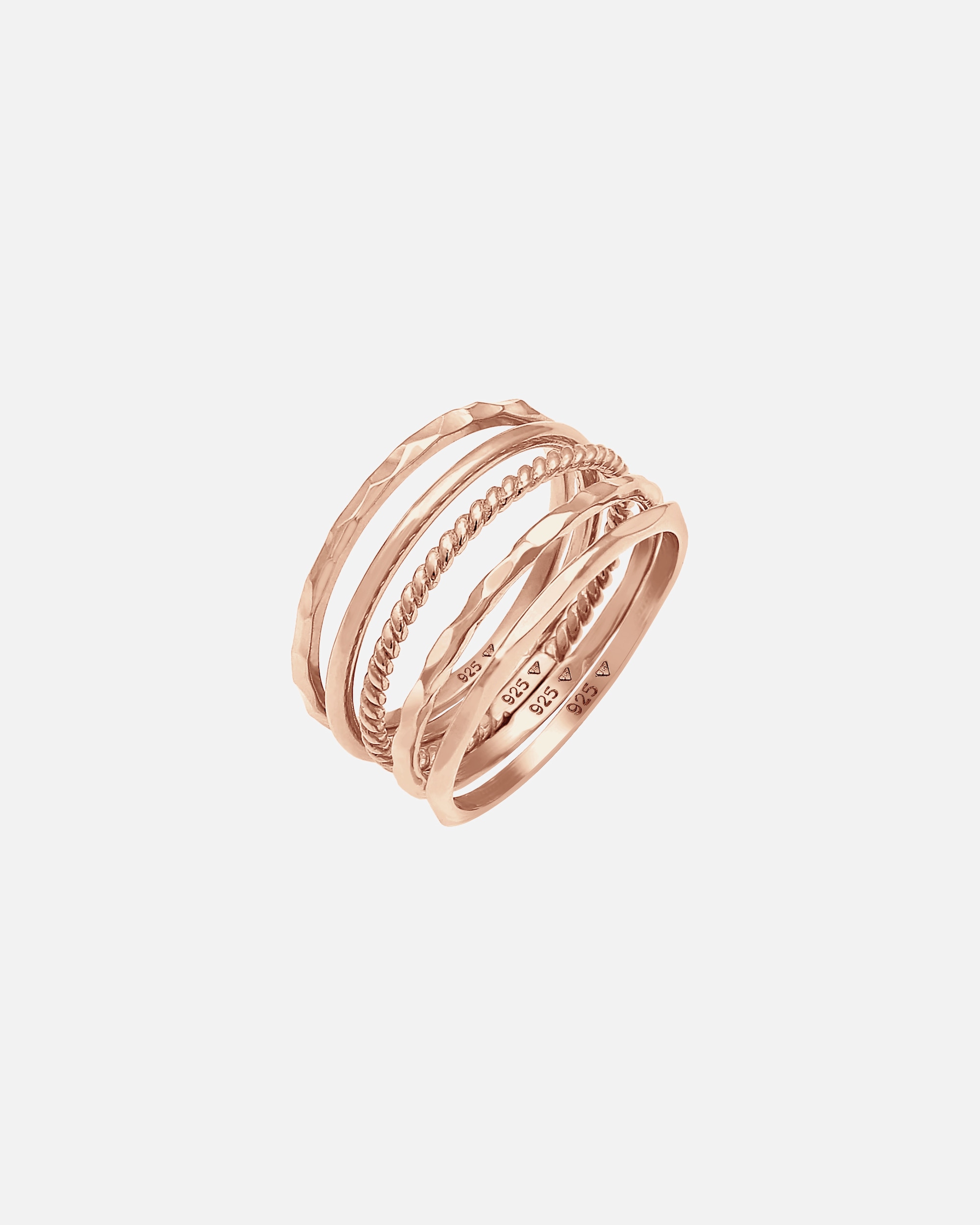 Ring für Weiblich Elli Stapelringe Stacking Bandring 5er Set 925 Silber 54