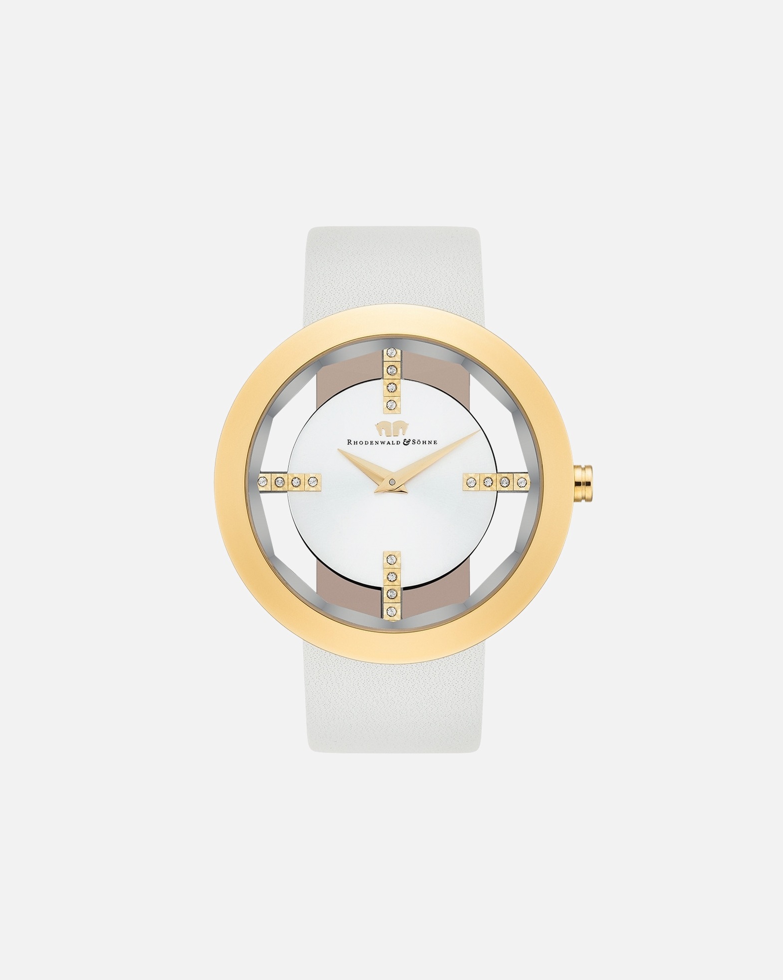 Uhr für Weiblich Rhodenwald & Söhne Armband-Uhr Lucrezia aus Echtleder in gelbgold 1 Stück