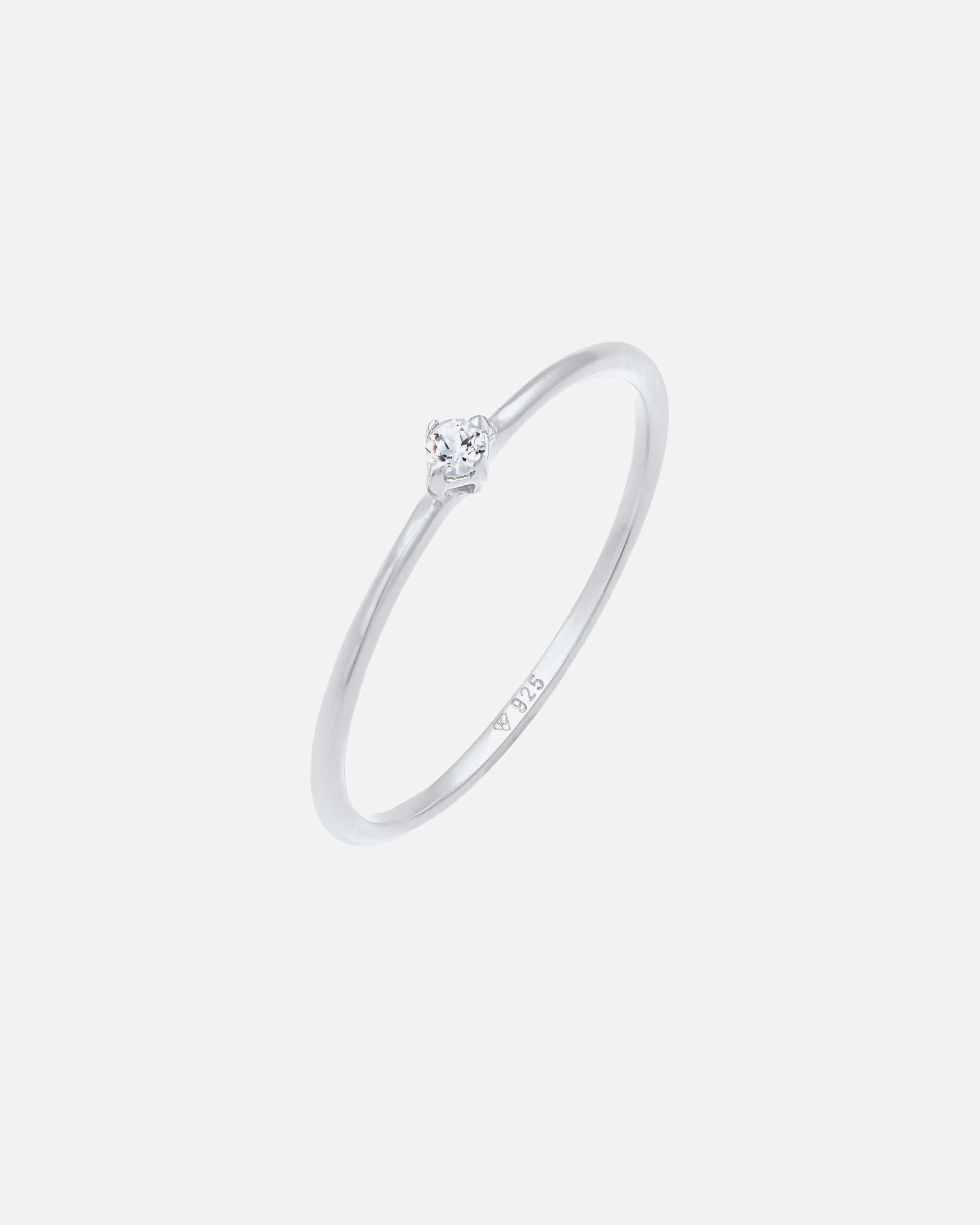 Ring für Weiblich Elli PREMIUM Elli PREMIUM Ring Stapelring Topas Solitär 925 Silber vergoldet 56