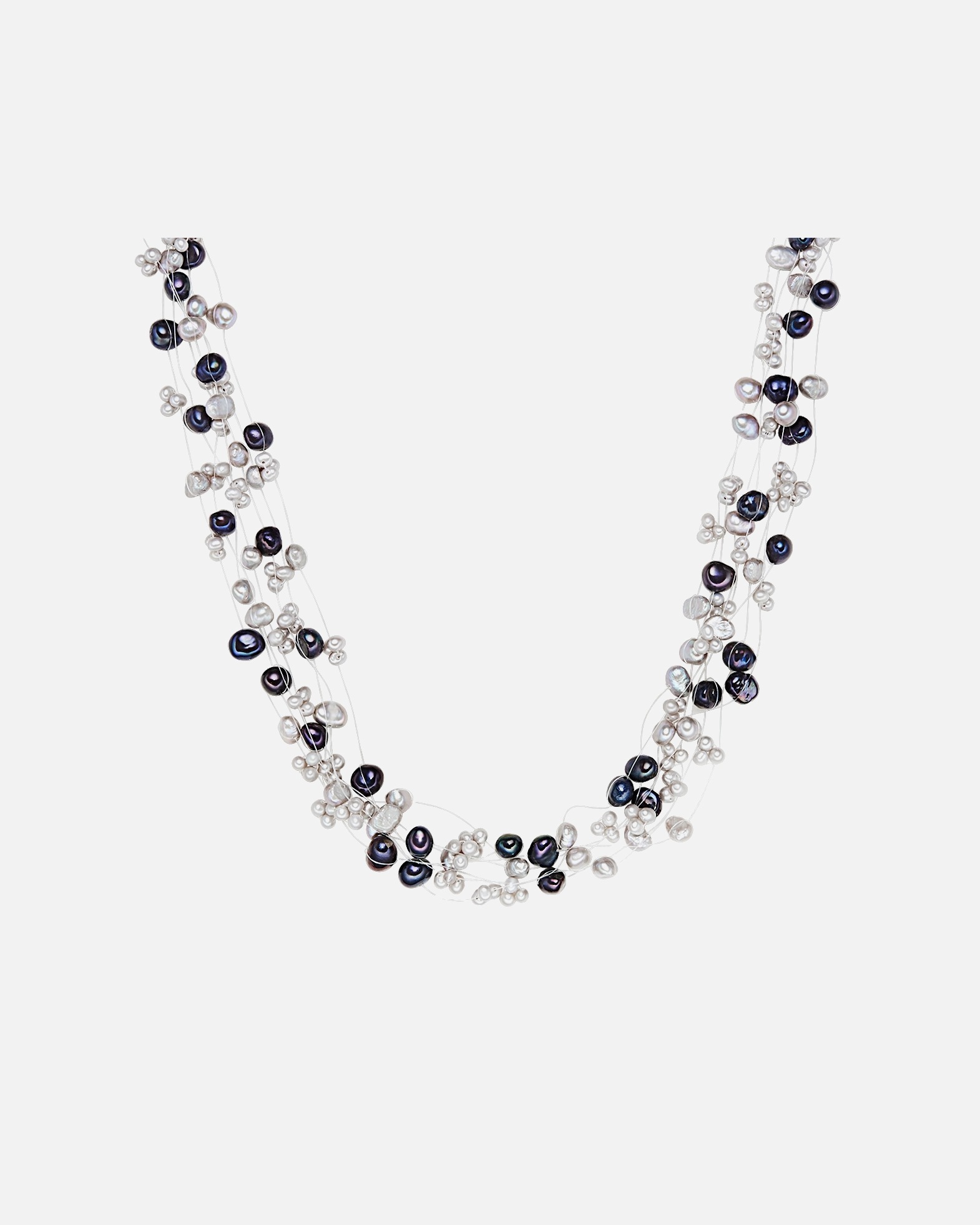 Halskette für Weiblich Valero Pearls Kette Süßwasser-Zuchtperlen braun hellbraun weiß 1 Stück