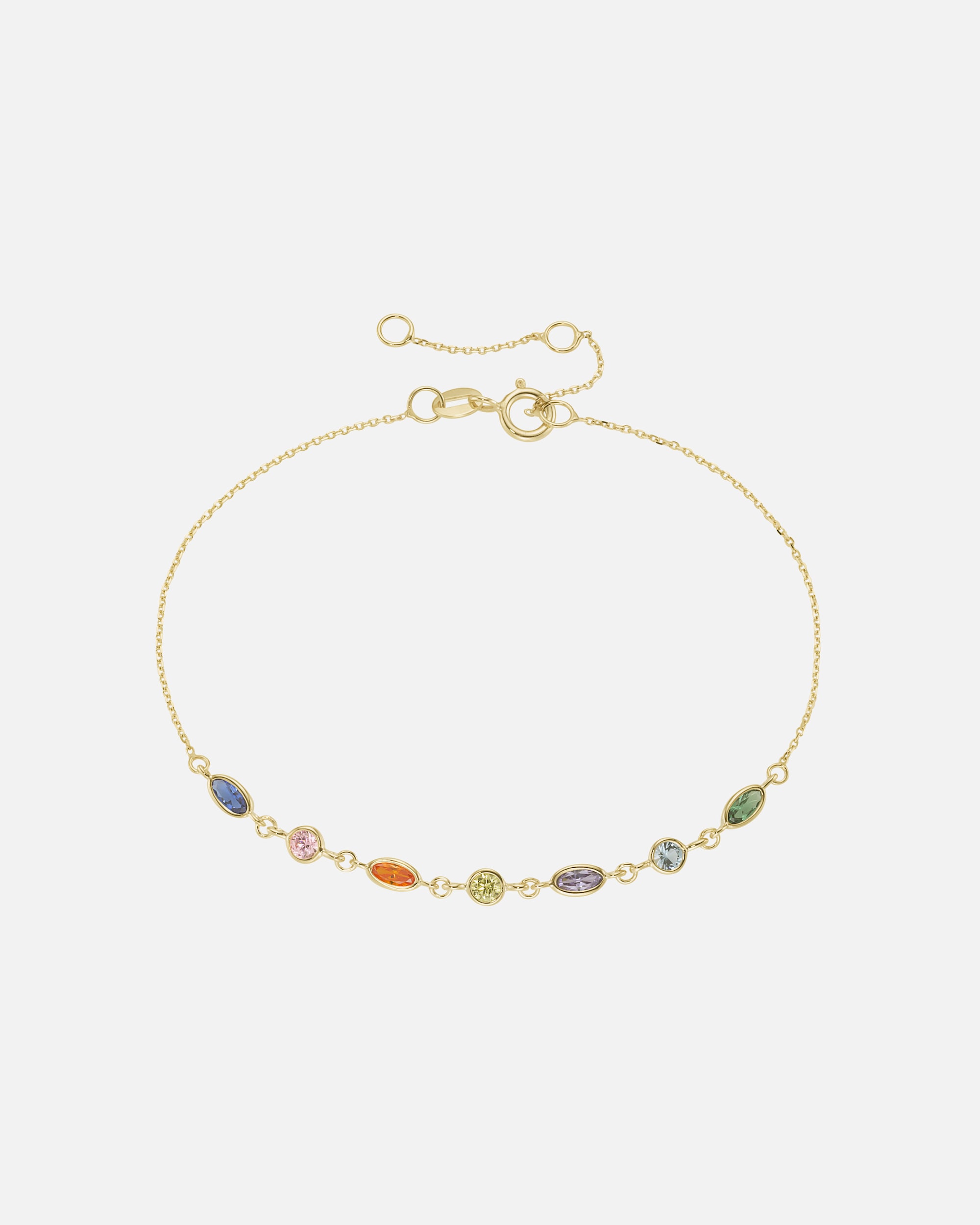 Armband für Unisex Luigi Merano Armband mit farbigen Zirkonia, Gold 585 19 cm