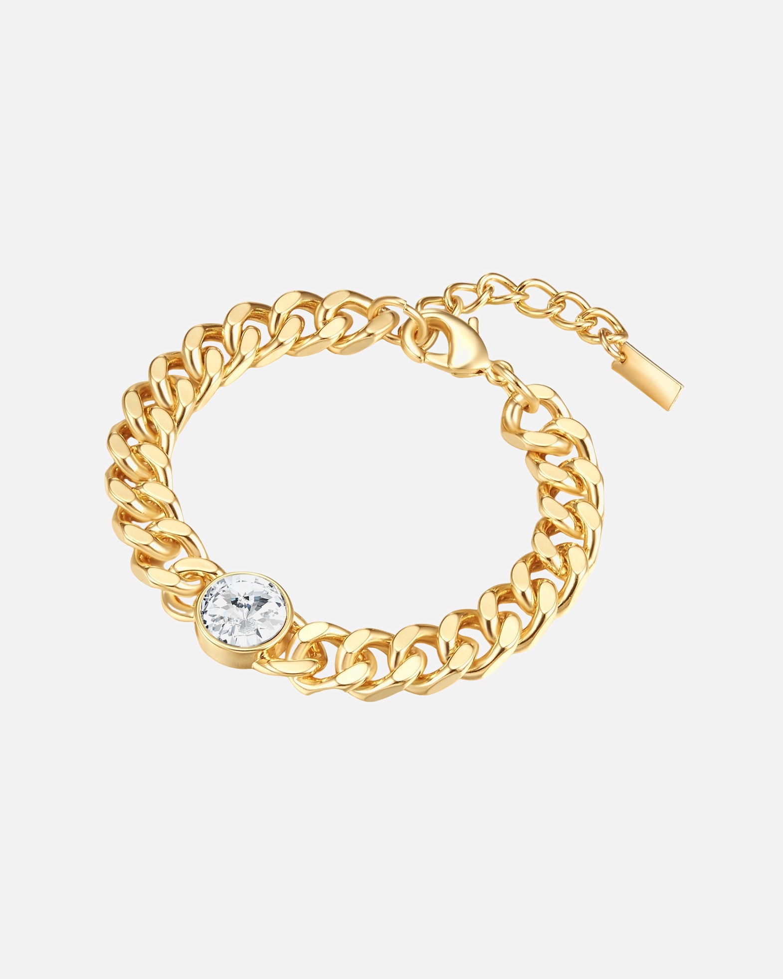 Armband für Weiblich Lulu & Jane Armband aus Metall in Gelbgold mit Glaskristall 20,5 cm Basislänge + 4,5 cm Verlängerung