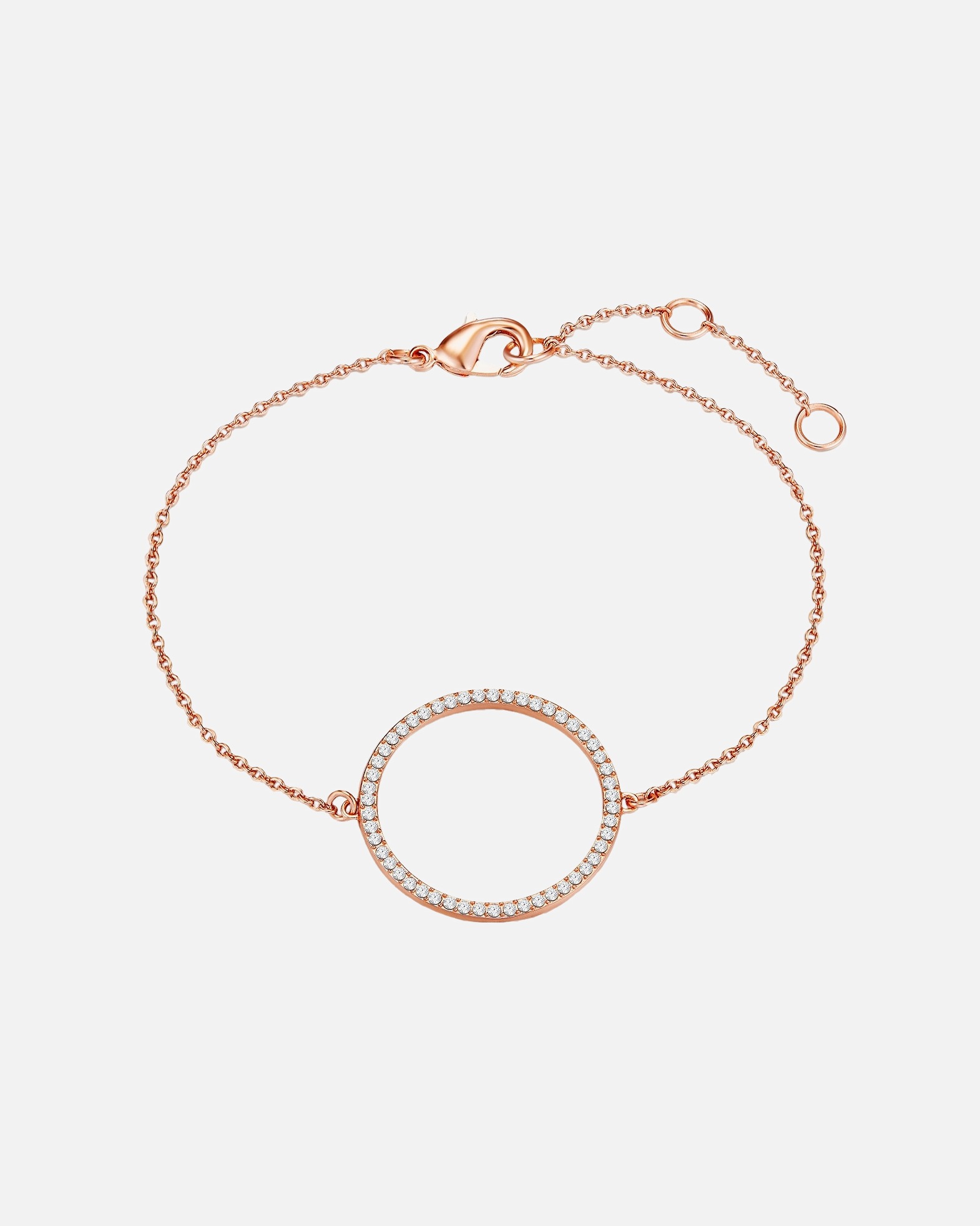 Armband für Weiblich Lulu & Jane Armband Kreis Messing verziert mit Kristallen von Swarovski® in Roségold 1 Stück